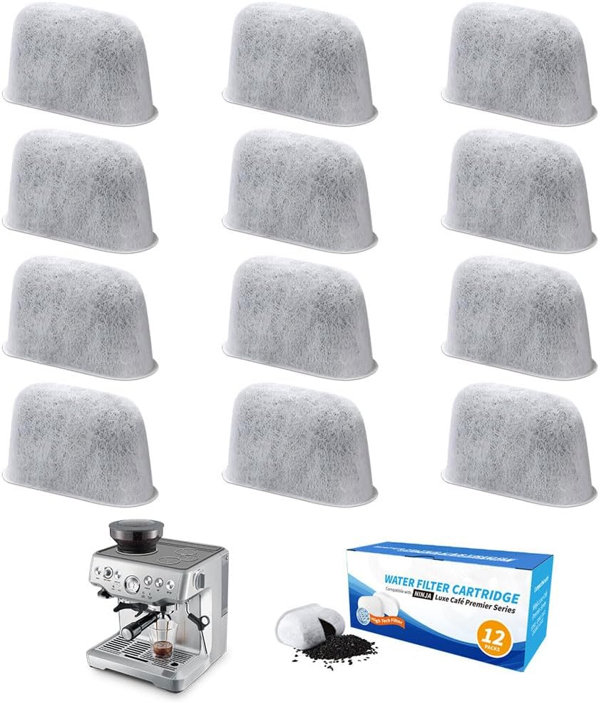 LYPPUL 12 Pieces Water Filter Inserts for Ninja Luxe Cafe, Activated Carbon Espresso Machine Filter, Ninja Portafilter Machine for Ninja Luxe Premier ES601EU & Ninja Luxe Pro ES701EU for Home, Cafe image number 3