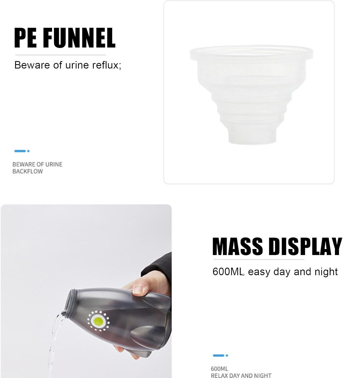 Female Urinal for Car,Car Travel Urinal Bottle - with Lid and Funnel Women Spillproof Urination Device Ergonomic Design High Capacity - Red image number 2