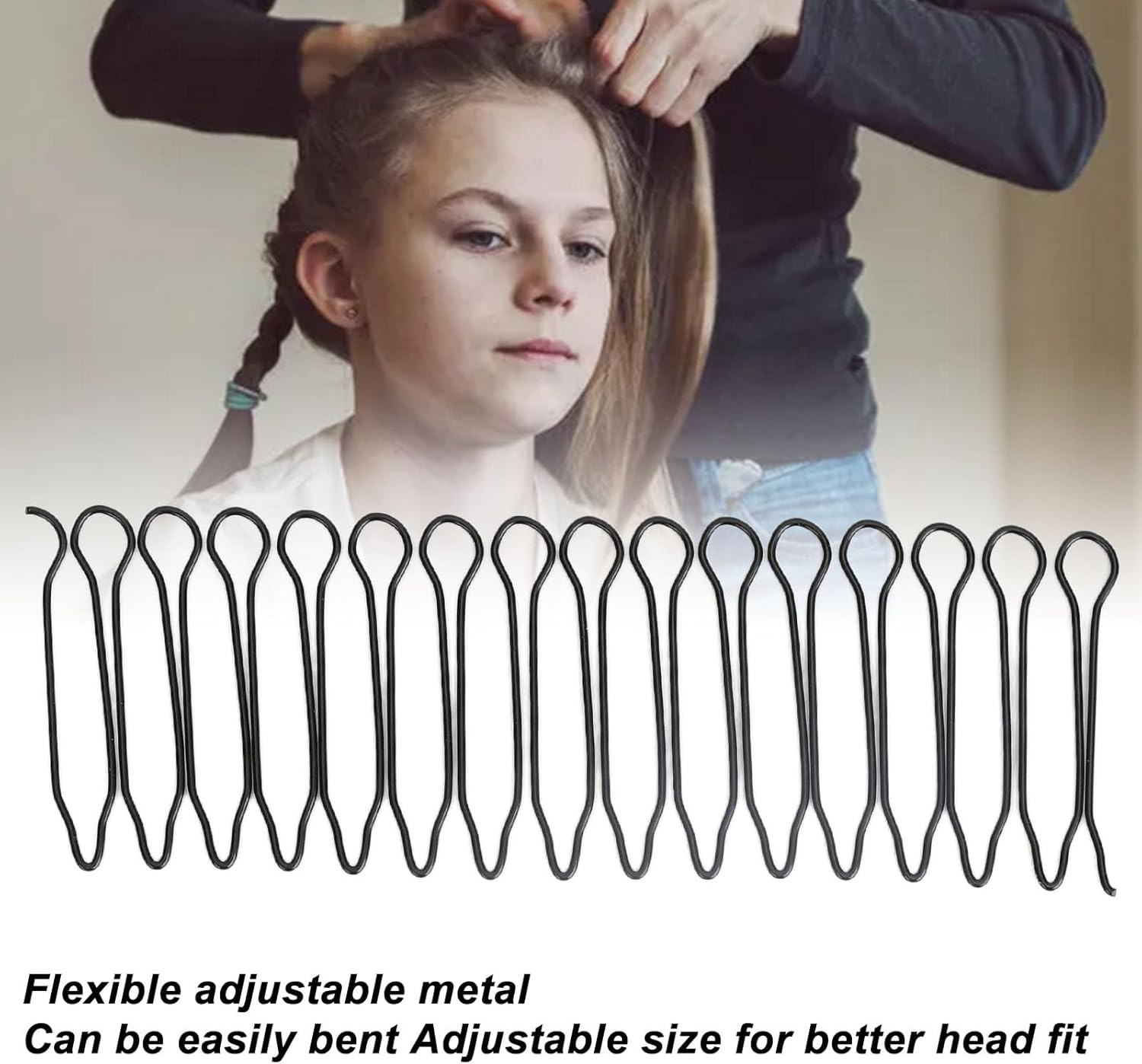 Sonew Pack of 9 U-Shaped Hair Finishing Combs, Stretchy, Invisible, Flexible, Hair Fork Clip for Updos, Hair Side Combs, Hair Finish Fixer Clips for Women and Girls image number 1