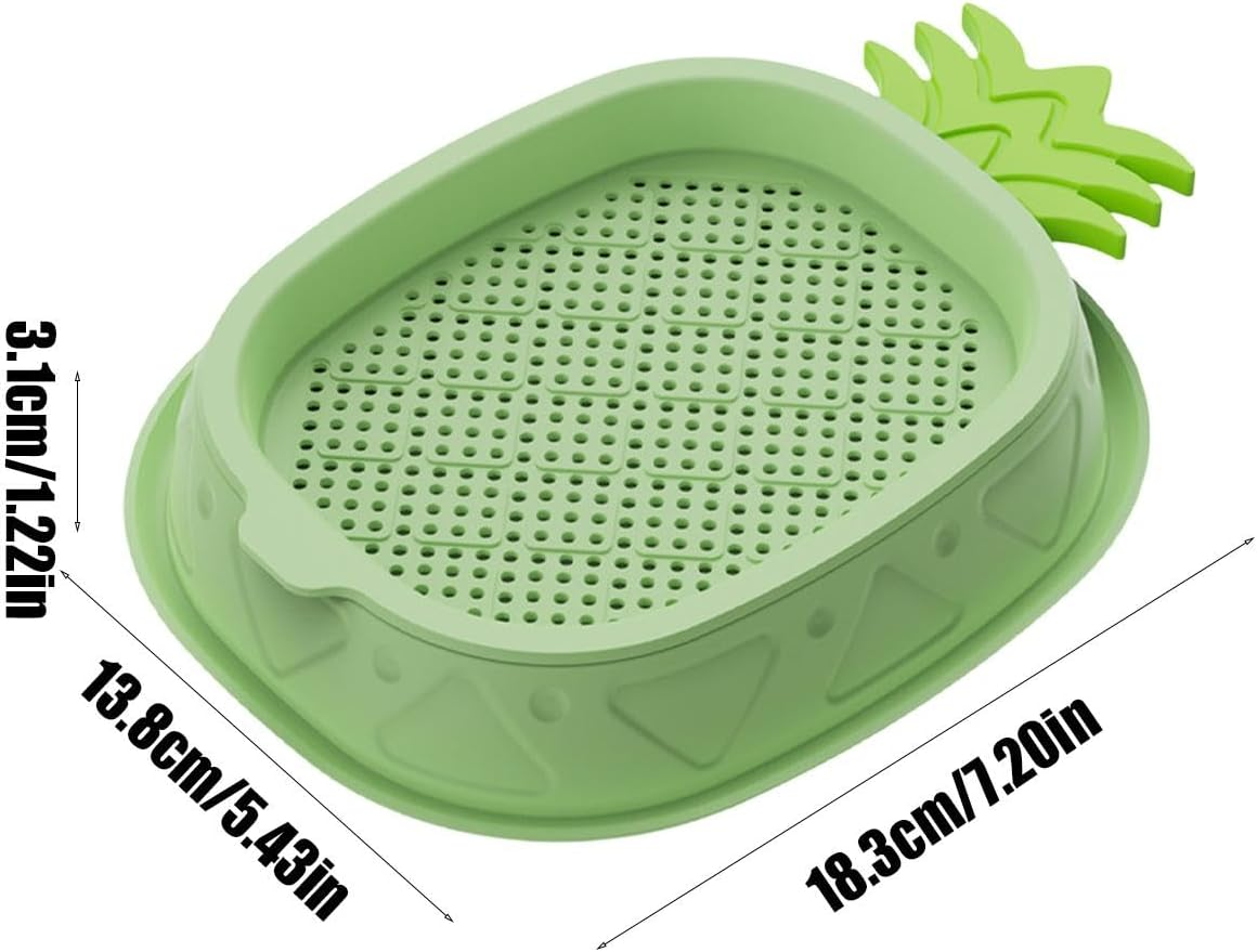 Shurzzesj Hydroponic Cat Grass Growing Box,Soilless Culture Growing Kit - Pineapple Design Wheat Grass Pot, Soil- Planting Box, Indoor Organic Catgrass, Germination Tray, Easy Water image number 3