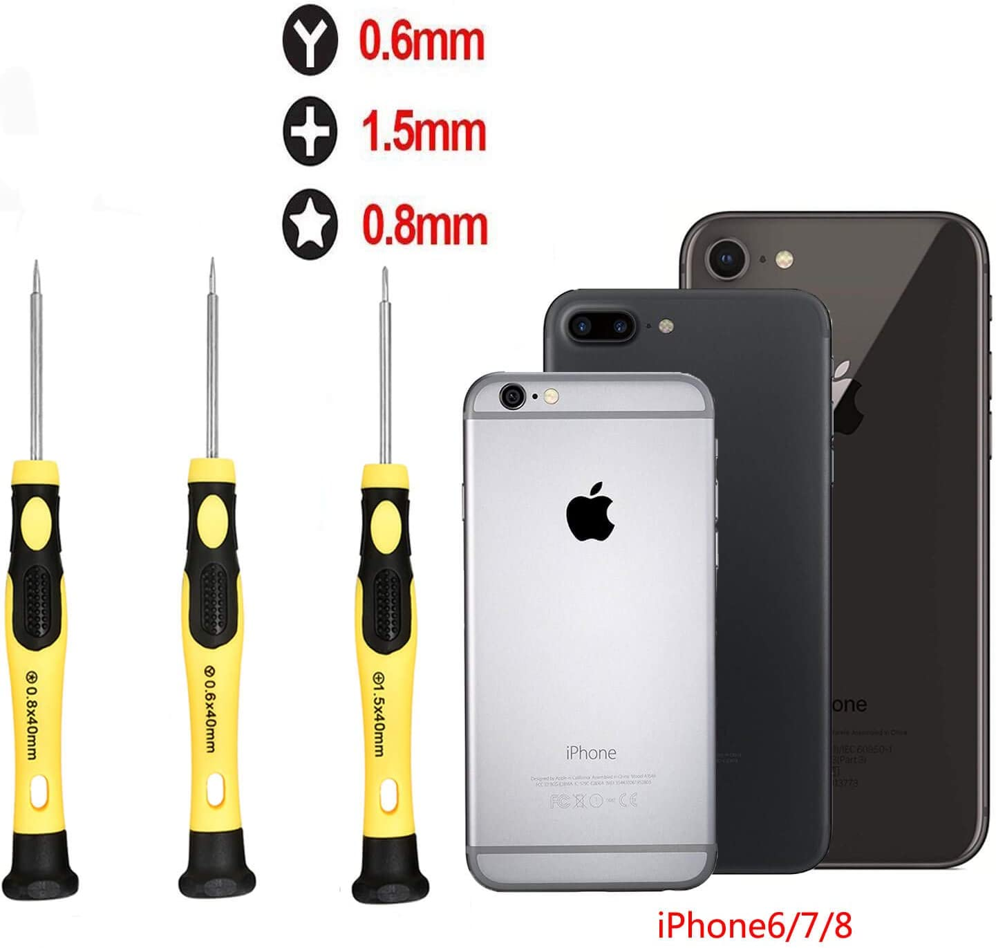 Cellphone Repair Tool Kit for Iphone 4, 5, 5S, 5C, 6, 6S, 7, 8, 8 Plus, Ipad, Ipod, Samsung Galaxy, Note/Precision Screwdriver Opening Pry Tools Fix Iphone Screen, Battery by NIDAYE image number 5