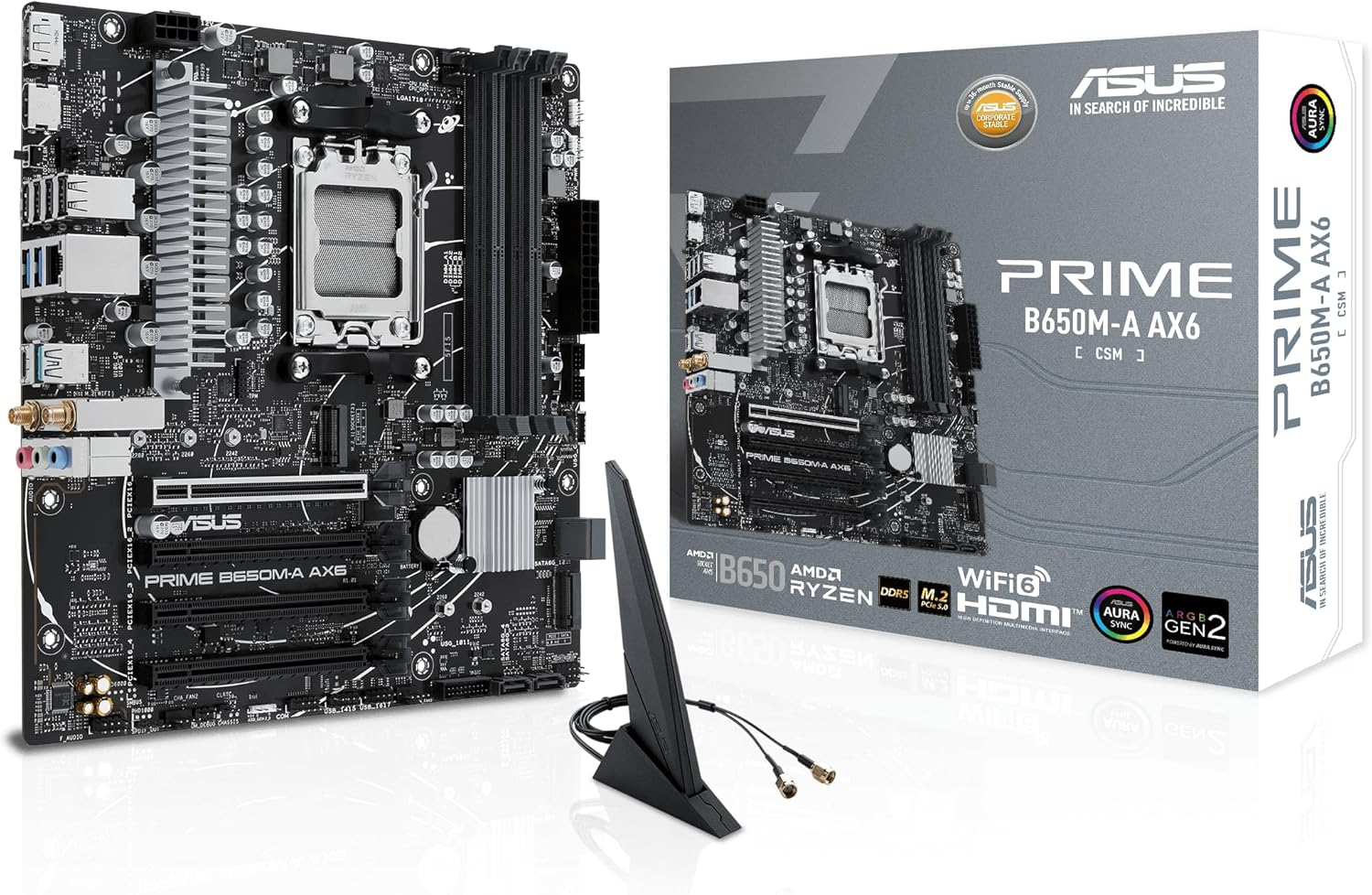 ASUS PRIME-B650M-A-AX6-CSM AM5 Micro-Atx Motherboard