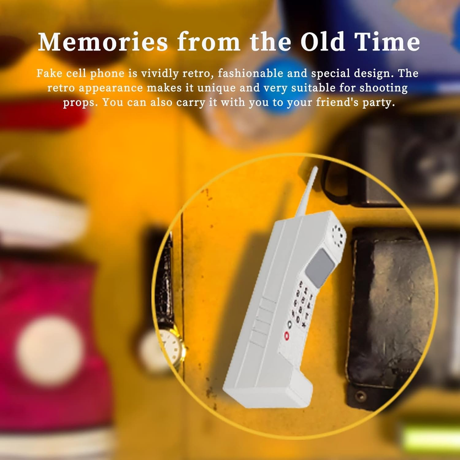 Gugxiom 90S Phone Prop, Cell Phone Ornament, Retro Brick Cell Phone Ornament, Retro Mobile Phone Model, for 80S 90S Party Decorations, for Home Living Room Decor Desktop Decoration (White) - Pink image number 6