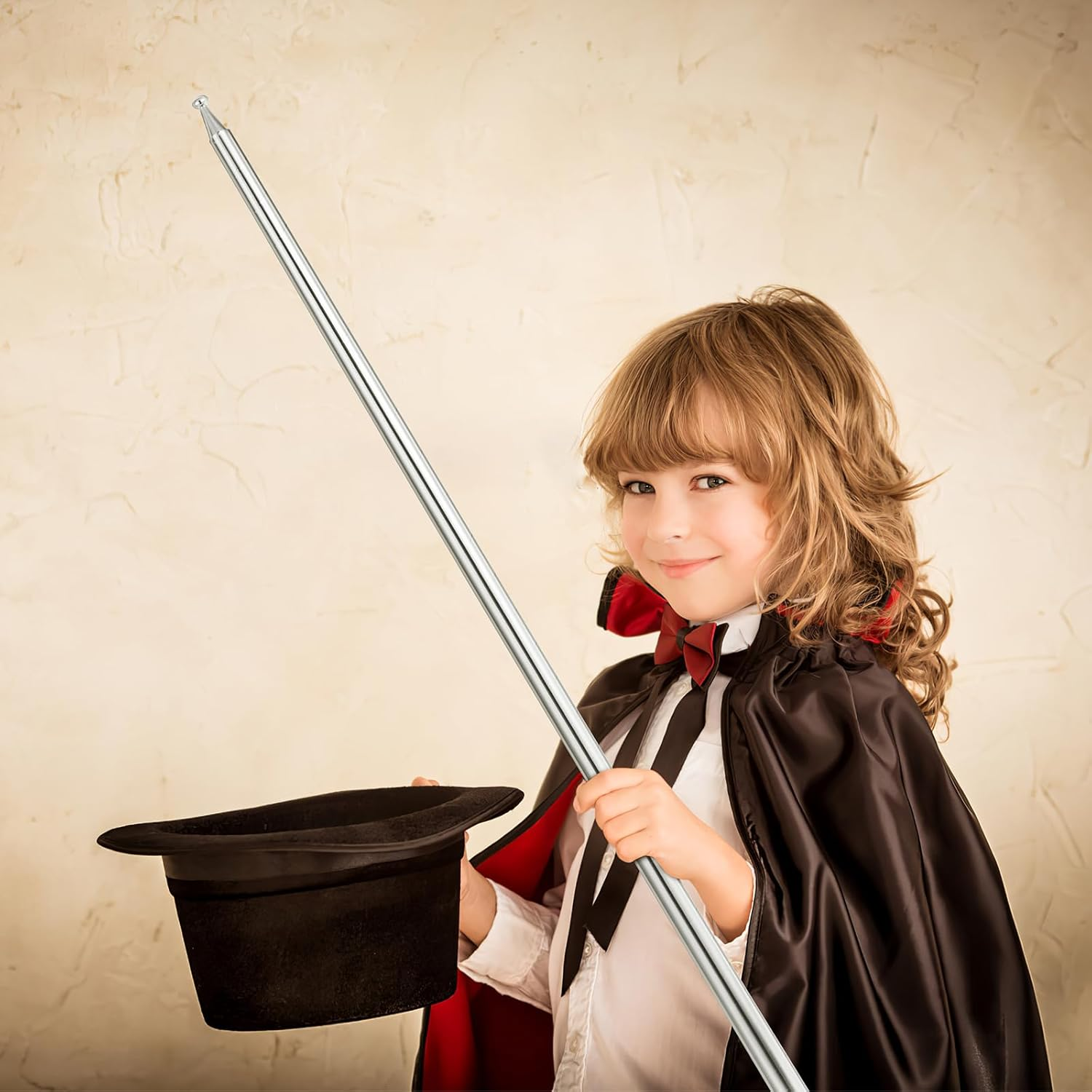 Healifty 2Pcs Metal Appearing Cane Magician Wand Retractable Collapsible for Professional Magician Stage Close- up Magician Tricks Accessories image number 3