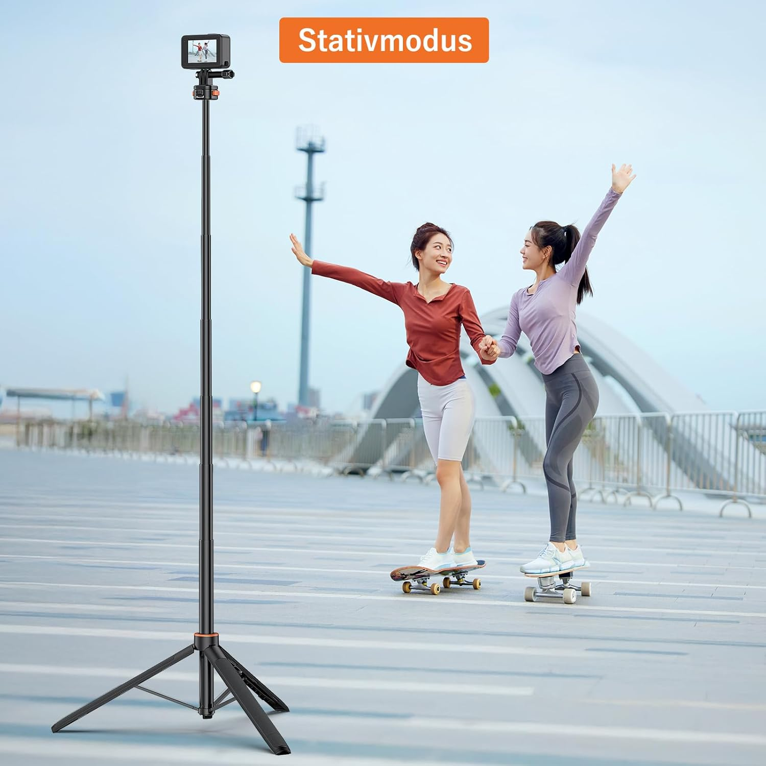 VRIG 160 Cm Tripod for Action Camera, AC-04S Camera Tripod with Magnetic Quick Release Head, Selfie Stick Tripod, Camera Tripod with Go Pro 13/12/11/10/9, DJI Action 5 Pro/ 3/2 and Insta 360 image number 2