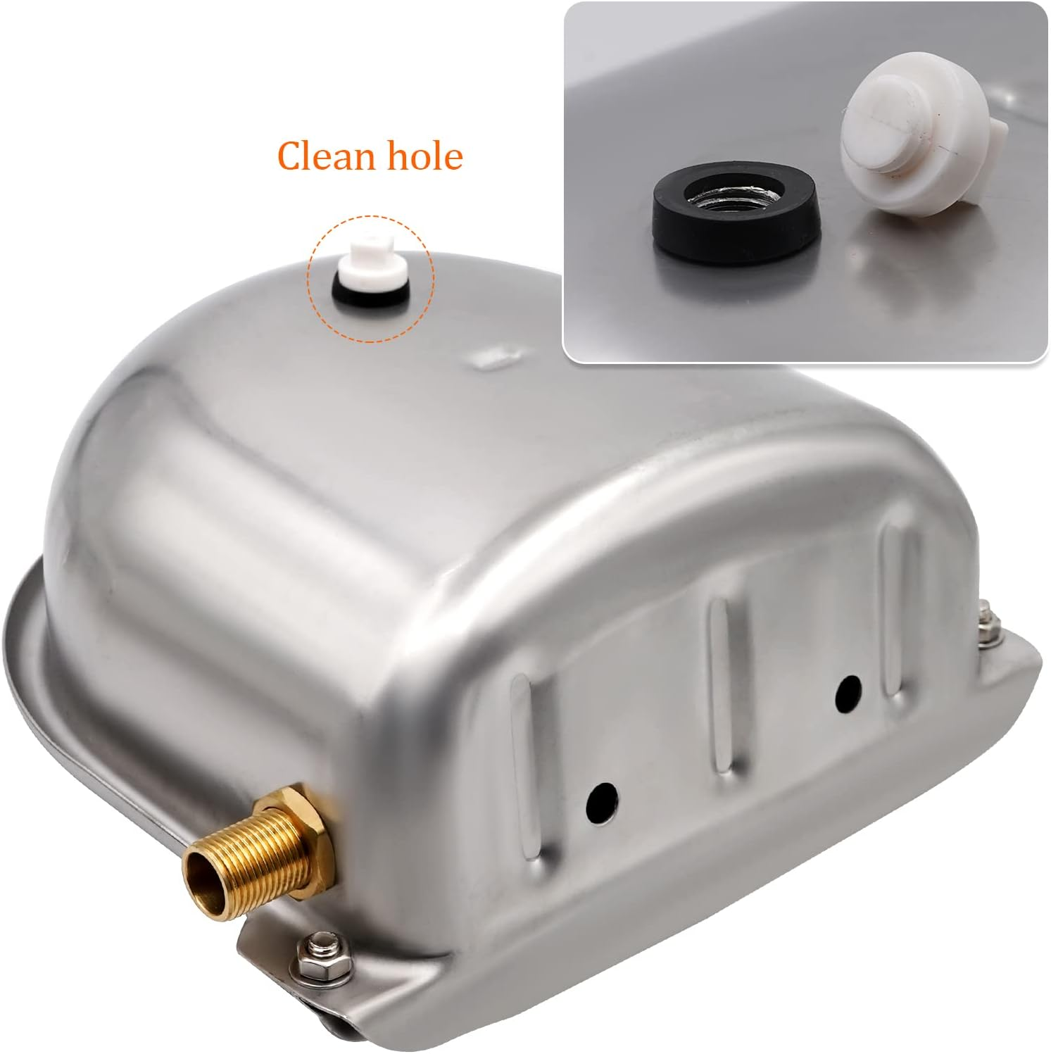 Stainless Steel Water Bowl with 1/2 Inch Brass Float Valve Dog Automatic Drinking Bowl with Drain Plug for Horse Dog Cattle Goat Sheep Pig image number 2