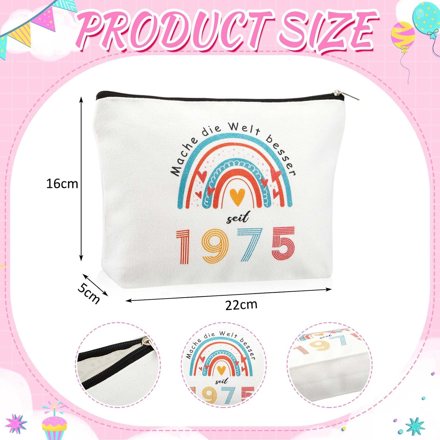 Xuniea Funny Birthday Gifts for Women Including Cosmetic Bag and Birthday Socks Makeup Bag and Stockings Women image number 1