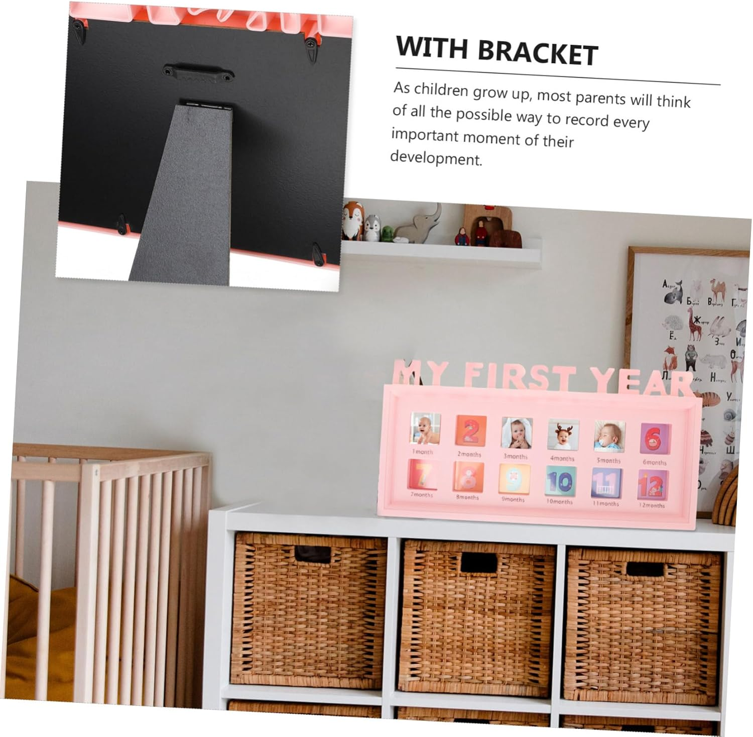 Boy Girl'S Growth Photo Frame Month Milestone Frame Boy Girl Growth for Documenting First Year Keepsake for Newborn Photos Record Modern Design image number 2