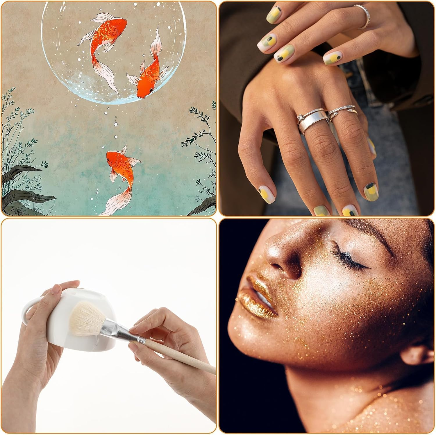 10Pcs Paint Pen Wool Brush Pottery Art Gilding Brush Acrylic Gold Leaf Brush Goat Hair Blending Brush,Art Paint Brush Nylon Painting Brushes with Wooden Handle,Art Paint Brushes Nylon Painting Brush image number 2