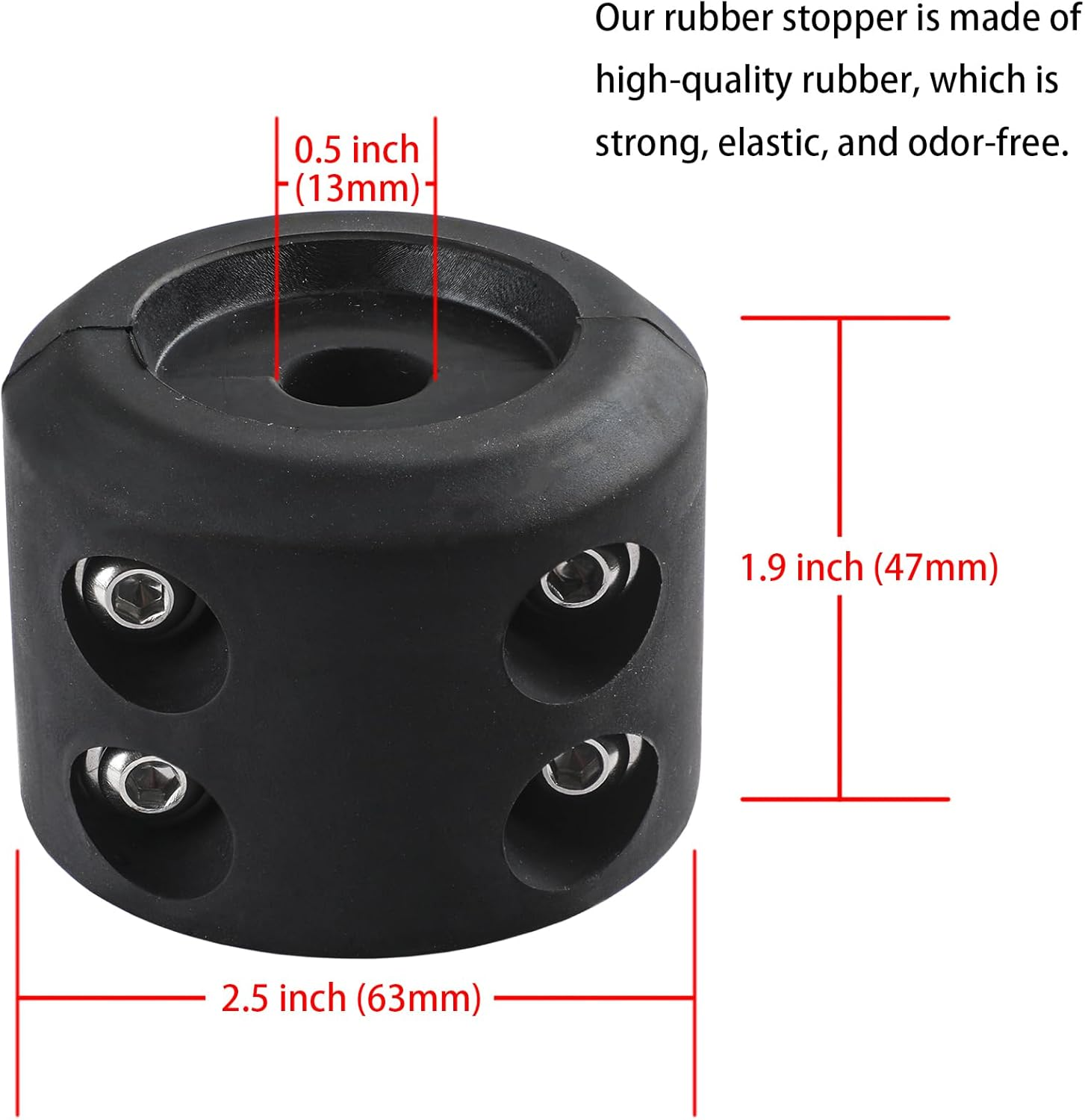 Ucreative Black Rubber Winch Hook Stopper with Allen Wrench for ATV UTV Winch image number 1