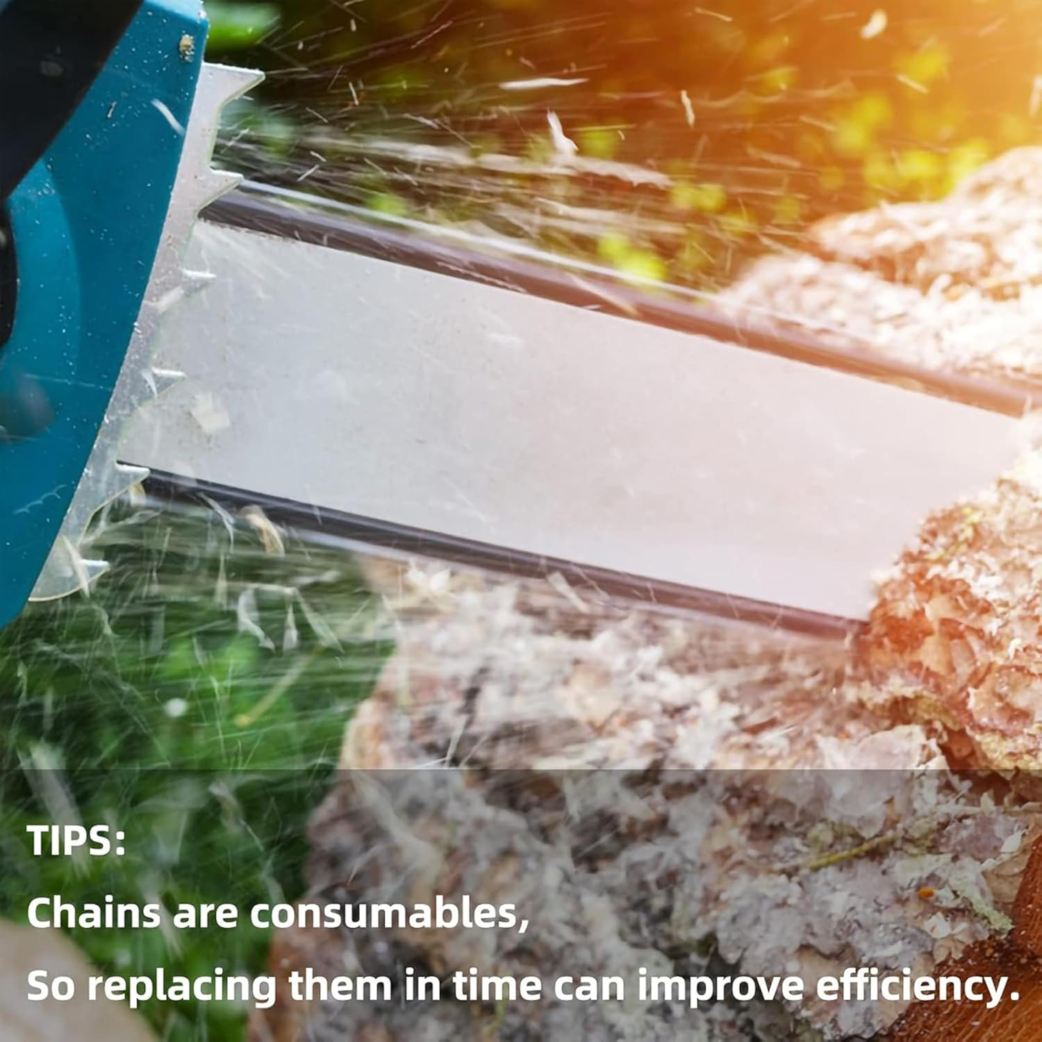 5 Pack 16 Inch Bar and Chain Combo,56 Drive Links,050" Gauge, 3/8" Pitch Replacement Chains,Small Felling Pruning Saw Chain,Garden Saw Chain,Mini Electric Chain Saw,Chainsaw Chain image number 6