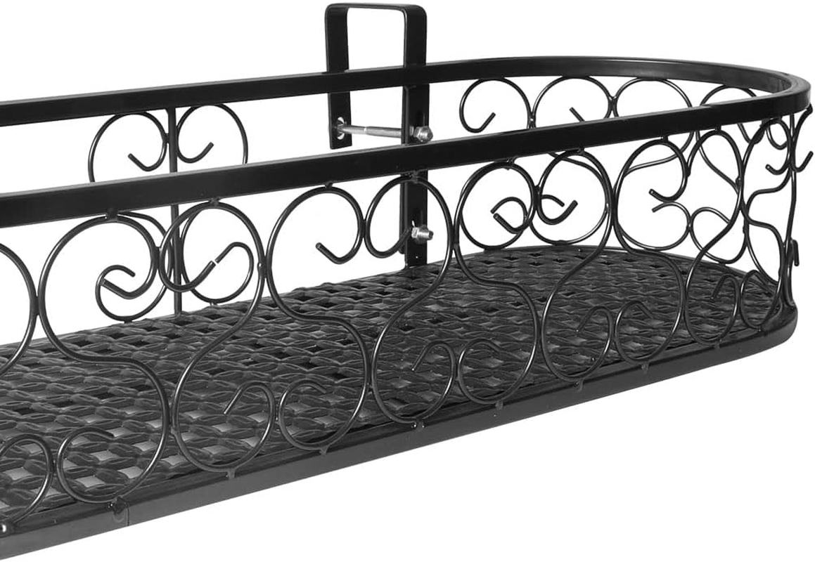 Levede Metal Oval Hanging Basket Plant Stand, Black - Black image number 2