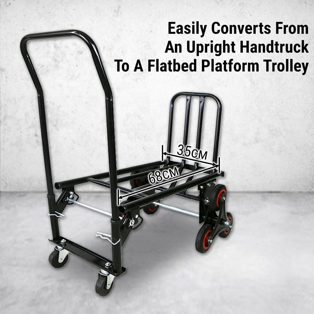 Convertible Stair Climber Hand Truck Platform Trolley Steps Climb Cart 6 Wheels image number 4