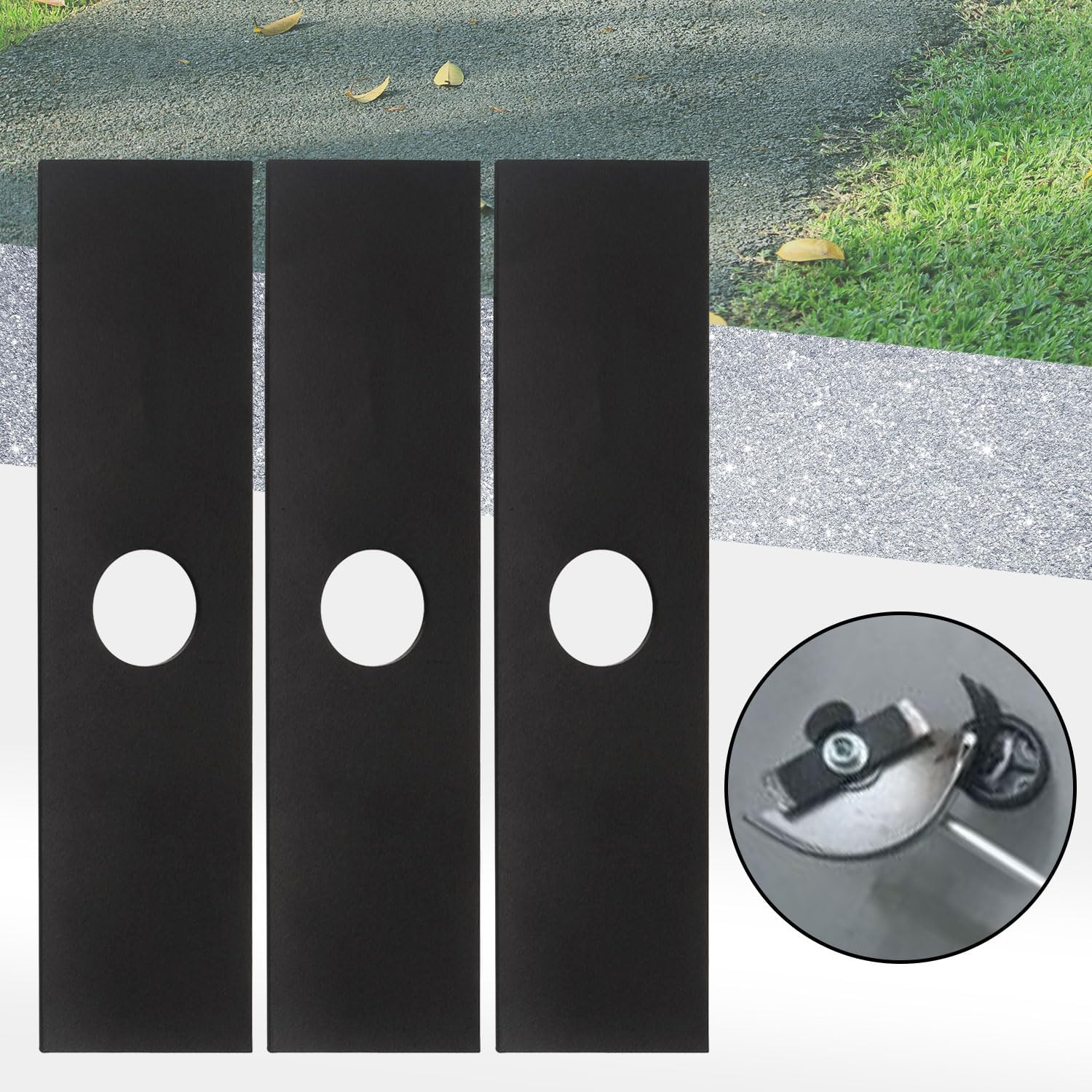 DECKMAN 5 Set 8" X 2" Edger Blade AEB0800 Compatible with EGO 56V Edger for ME0801, ME0800, EA0800, AEB0800 Multi-Head System Replacement Edger Blade - with Cotter Pins image number 1