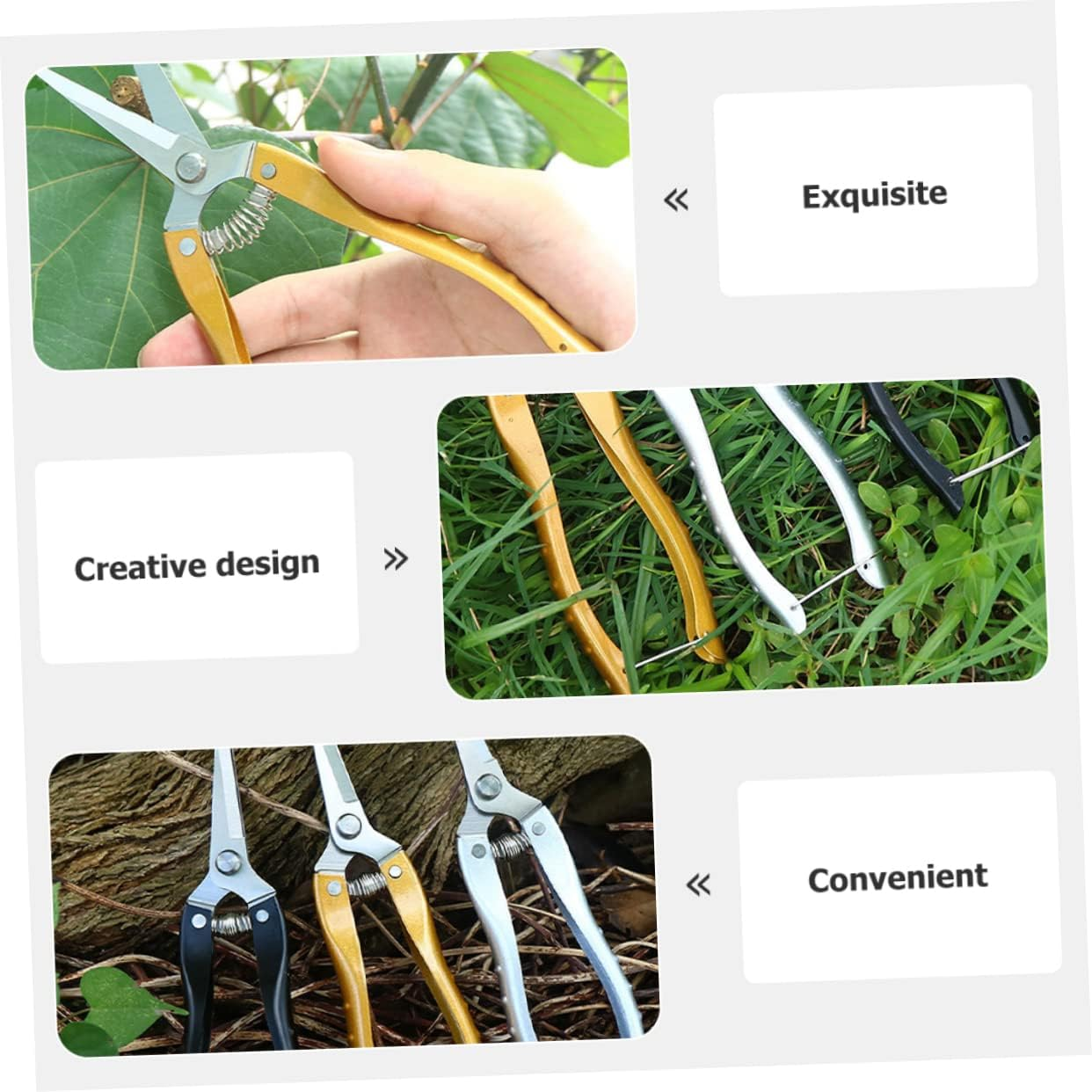 ORFOFE 2Pcs Pruning Shears Stainless Steel Garden Tools for Gardening Trimming Scissors Plant Shears Flower Pruning for Garden Vegetables image number 1