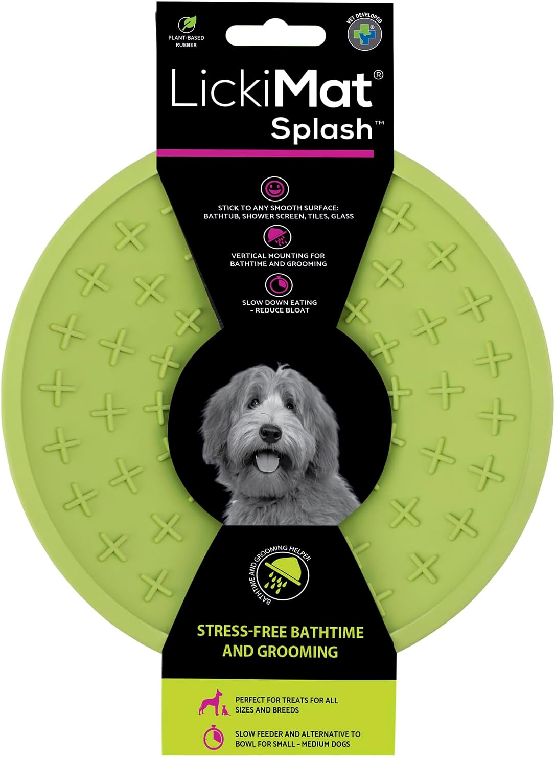 Lickimat Splash, Dog Slow Feeder Bowl for Boredom & Anxiety Reduction, Sticks to Smooth Surface; Perfect for Food, Treats, Yogurt, or Peanut Butter. Fun Alternative to a Slow Feed Dog Bowl, Orange
