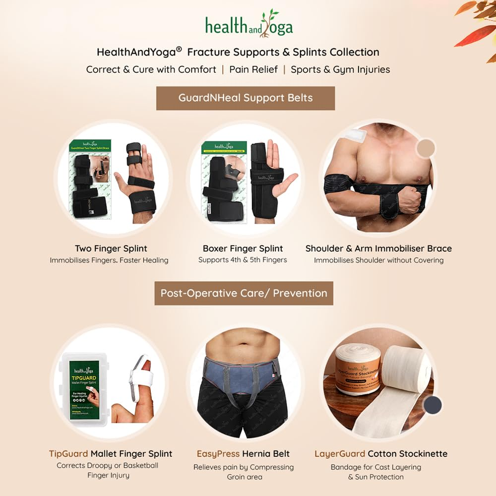 Guardnheal Two Finger Splint Brace &ndash; Detachable Finger Immobilizer Splint &ndash; Removable Straps for Comfort Fit &ndash; Suitable for Left or Right Hand (Medium) image number 6