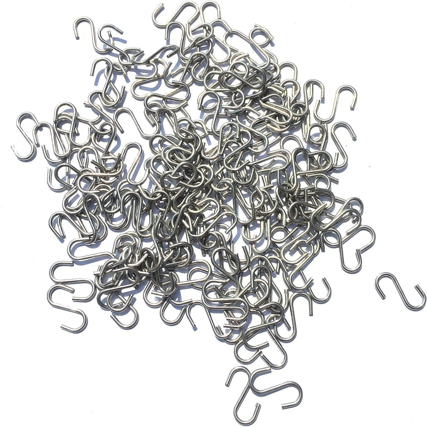 200Pcs Stainless Steel 1 Inch S Hook Connectors Mini S-Shaped Hangers Ornament for Jewelry Key Ring Chain Hardware Pet Name Tag Wood Circles Fishing Lure and Assembly DIY Crafts Doll House image number 3