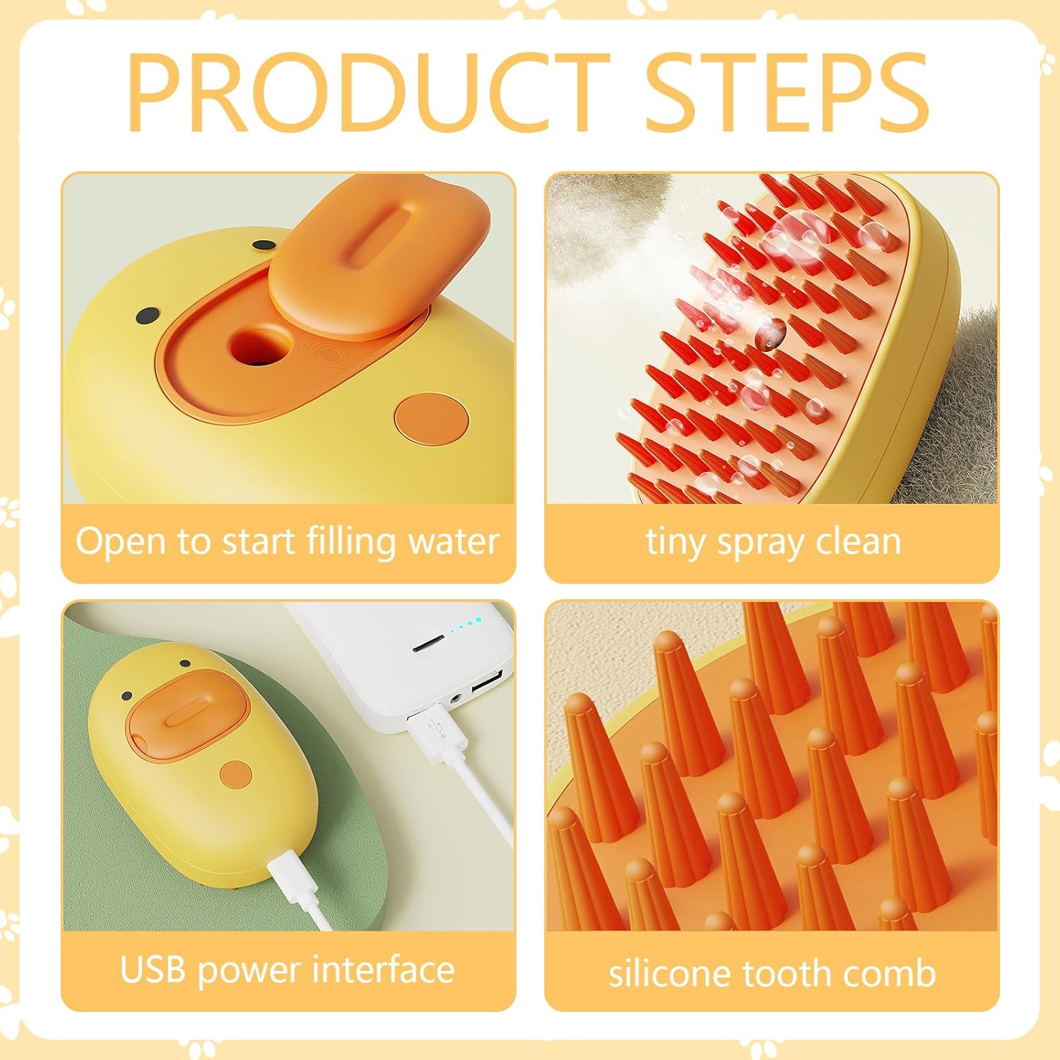 Steamy Cat Brush, Cat Steamy Brush 3-In-1 Cat Steam Brush, Cat Brush with Steam, Steam Cat Hair Brush, Cat Care Brush, Pet Hair Removal Comb for Cat Dog