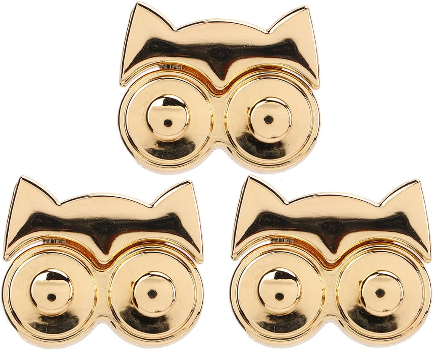 3Pcs Thumb Purse Lock Owl Shape Alloy Material Decorative DIY Bag Making Supplies for Suitcases Leather image number 1