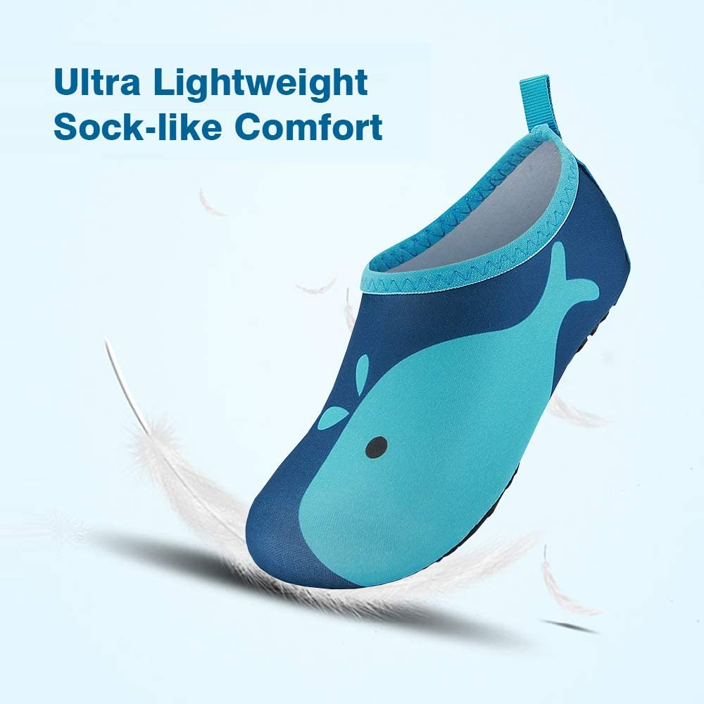 JOTO Water Shoes for Kids, Children Barefoot Quick-Dry Aqua Water Socks Slip-On Swim Beach Shoes for Girls and Boys Toddler -Navywhale image number 6