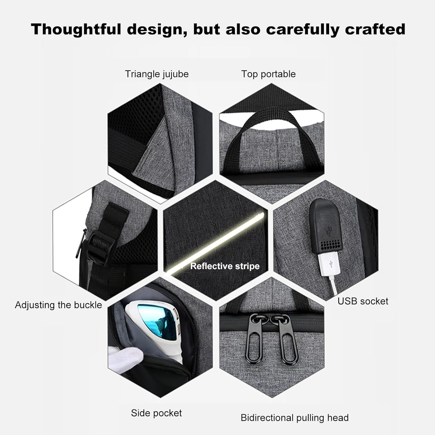 Laptop Backpack for 17 Inch Laptop Bag with USB Port Fashion Waterproof Backpacks image number 3