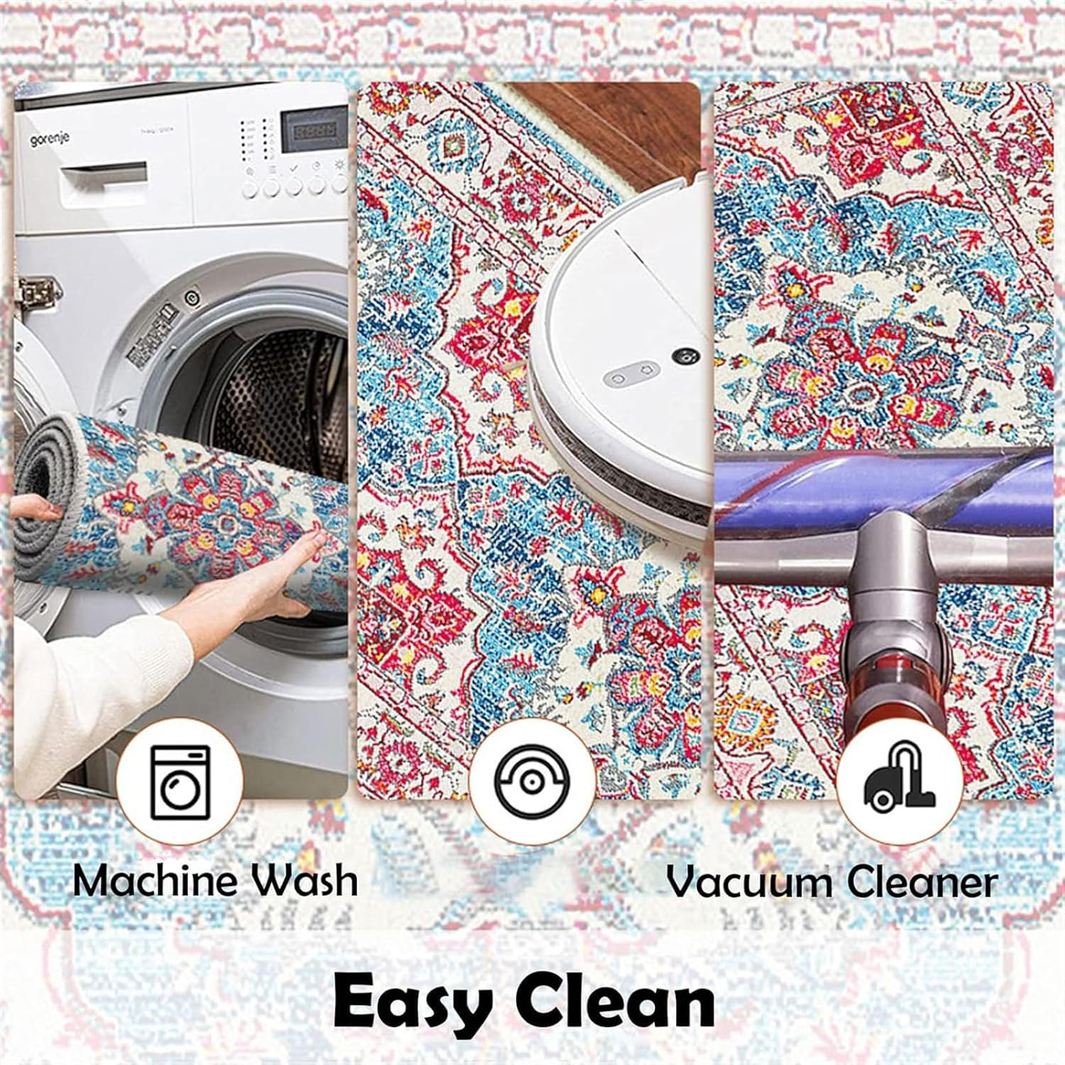 2 PCS Non Slip Absorbent Kitchen Floor Mat for Standing Front Sink - Non-Skid & Comfort Kitchen Rugs and Mats, Door Mat for Laundry, Kitchen, 45 * 75Cm+45 * 150Cm image number 2