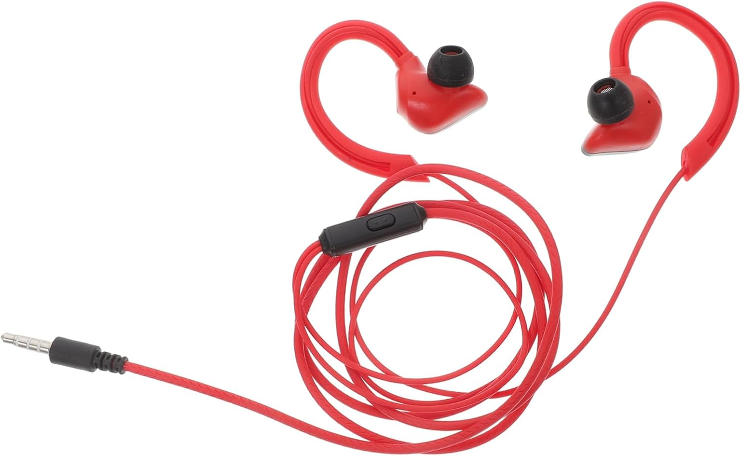 Operitacx Wired Sports Earphones with Inline Remote Control for Running and Outdoor Use, Lightweight Red Earbuds with Deep Bass, Compatible with Smartphones image number 1