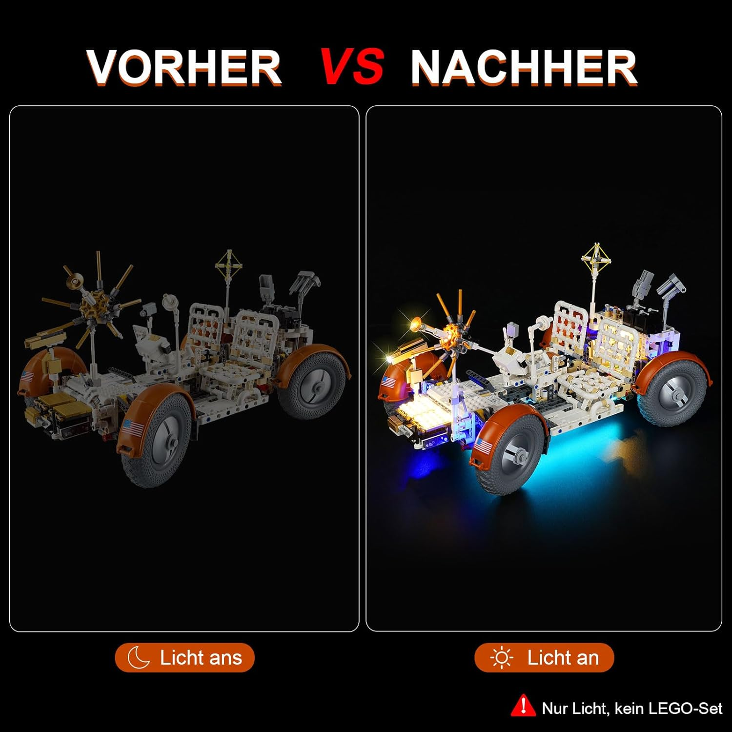 Cooldac LED Light Kit Compatible with  NASA Apollo Lunar Roving Vehicle (LRV), LED Lighting Set Compatible with  Technic NASA Apollo Lunar 42182 Moon Rover (Not Models) image number 4