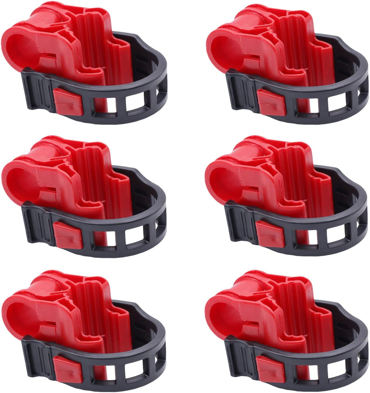 6Pcs/Set Bike Rack Hitch Mount Bicycle Car Bike Rack Strap Replacement Cradles Cargo Carrier Spare Hooks with Rubber Straps Car Racks Accessories 1-1/4"&2" Truck Hitch Red&Black image number 5