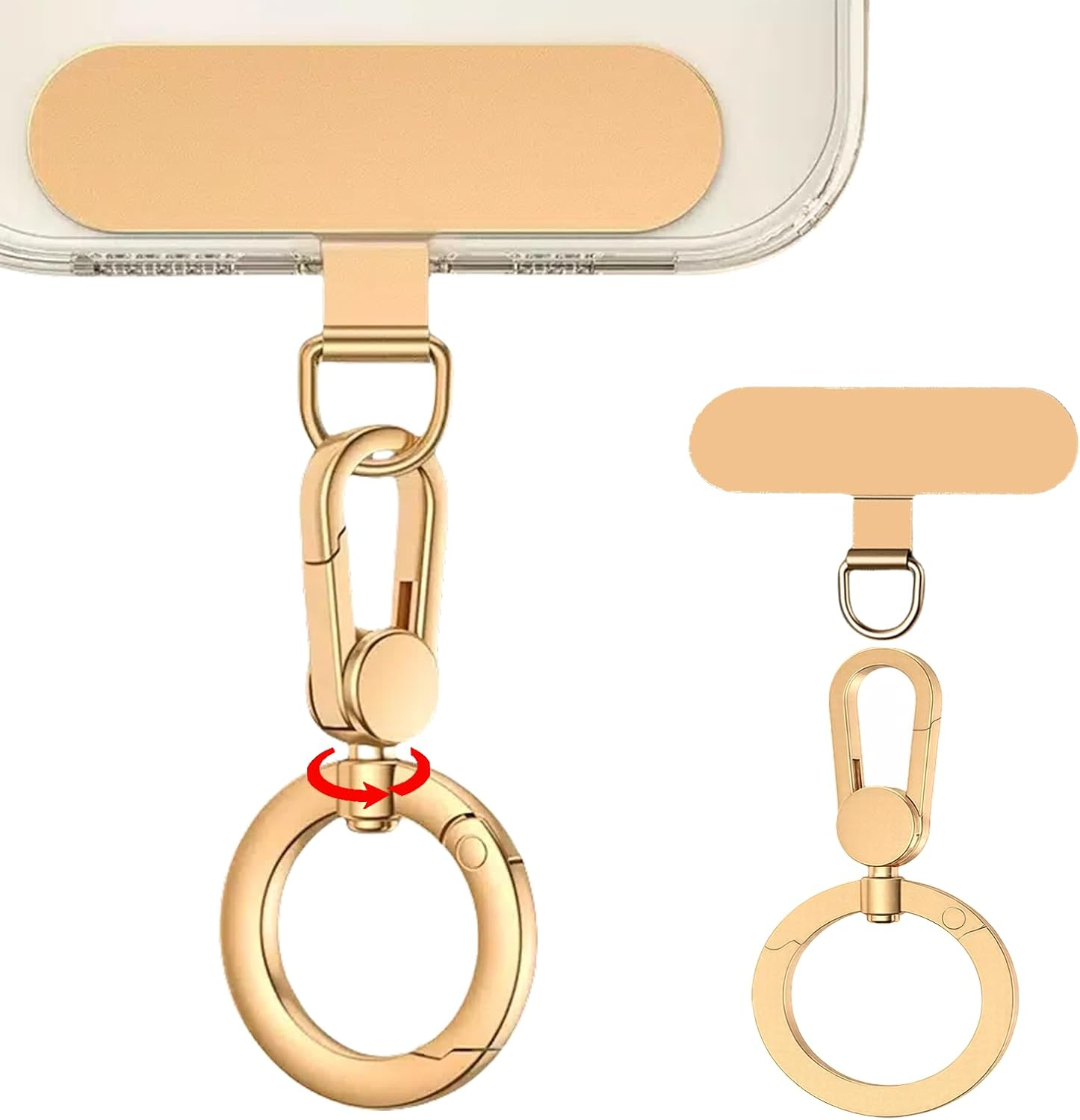 AIQIUQIU Phone Lanyard Ring Rotate 360&deg;, Adjustable Fashion Buckle Metal Detachable Accessories, Metal Patch,Universal Phone Strap for Most Smartphones