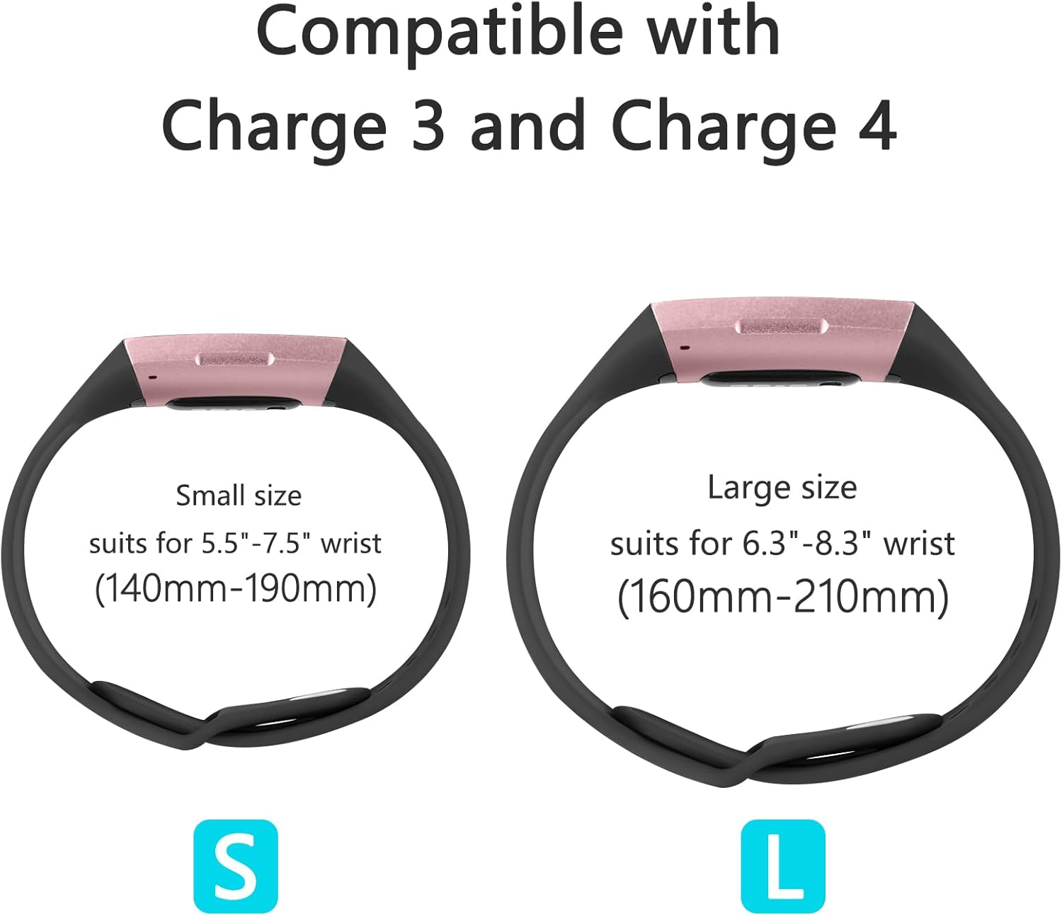 Silicone Band Compatible with Fitbit Charge 4 Bands for Women Men, Soft Classic Sport Replacement Wristbands Straps for Fitbit Charge 4 / Fitbit Charge 3 Accessories image number 6