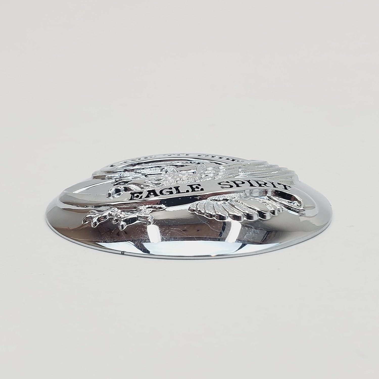 &ldquo;Live to Ride, Ride to Live&rdquo; Eagle Spirit Chrome Domed Gas Cap Covers with Adhesive Backing for 1973-2023 OE Style Harley Gas Caps (SOLD as a PAIR - Left & Right) 2-7/8&rdquo; Diameter image number 2