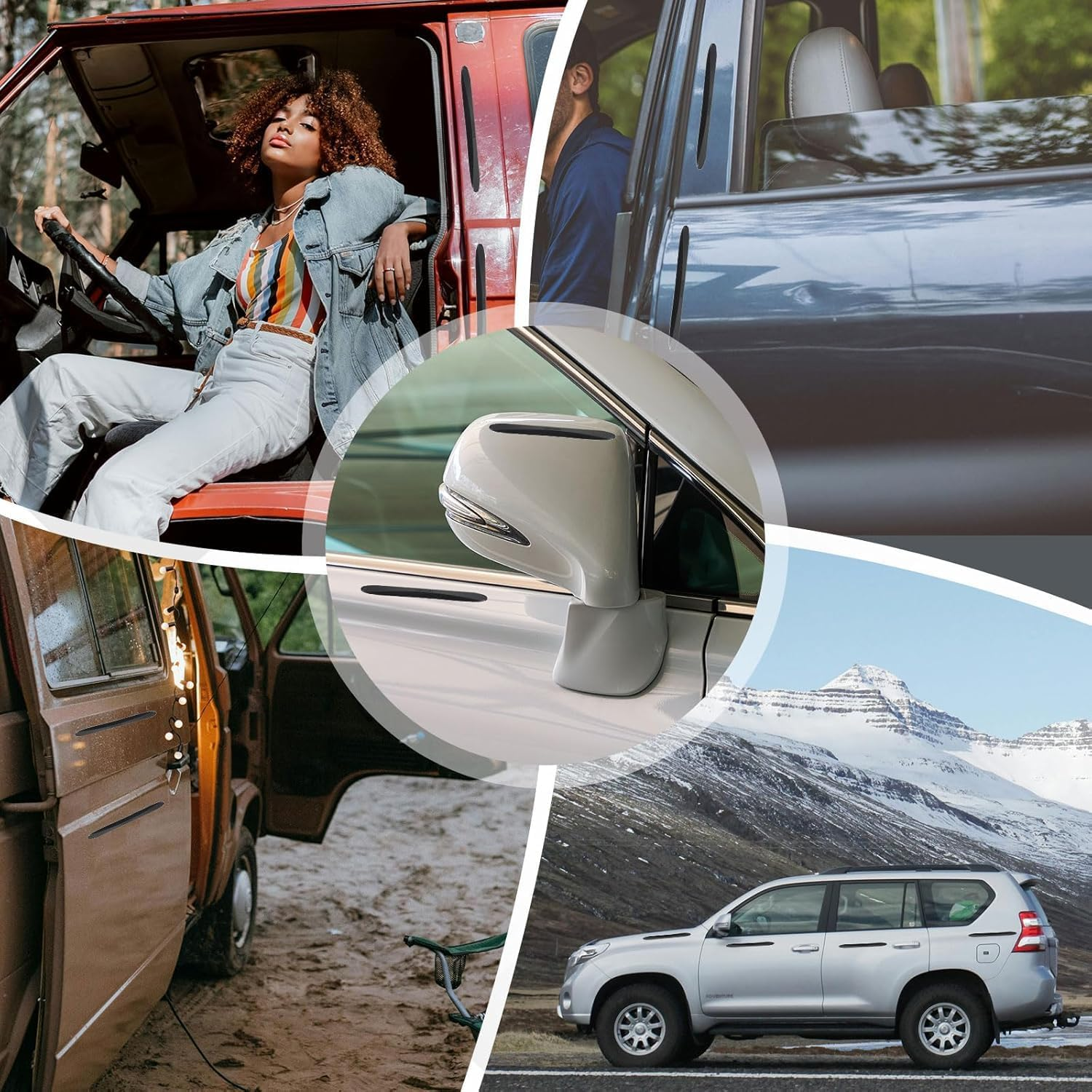 12 Pcs Car Door Edge Guards, Anti-Collision Strips for Car Side Door Edge Protection - Scratch Guard Protector for Exterior Door Handles, Rear View Mirrors & Bumper Prevent Dings & Scratches (Black)