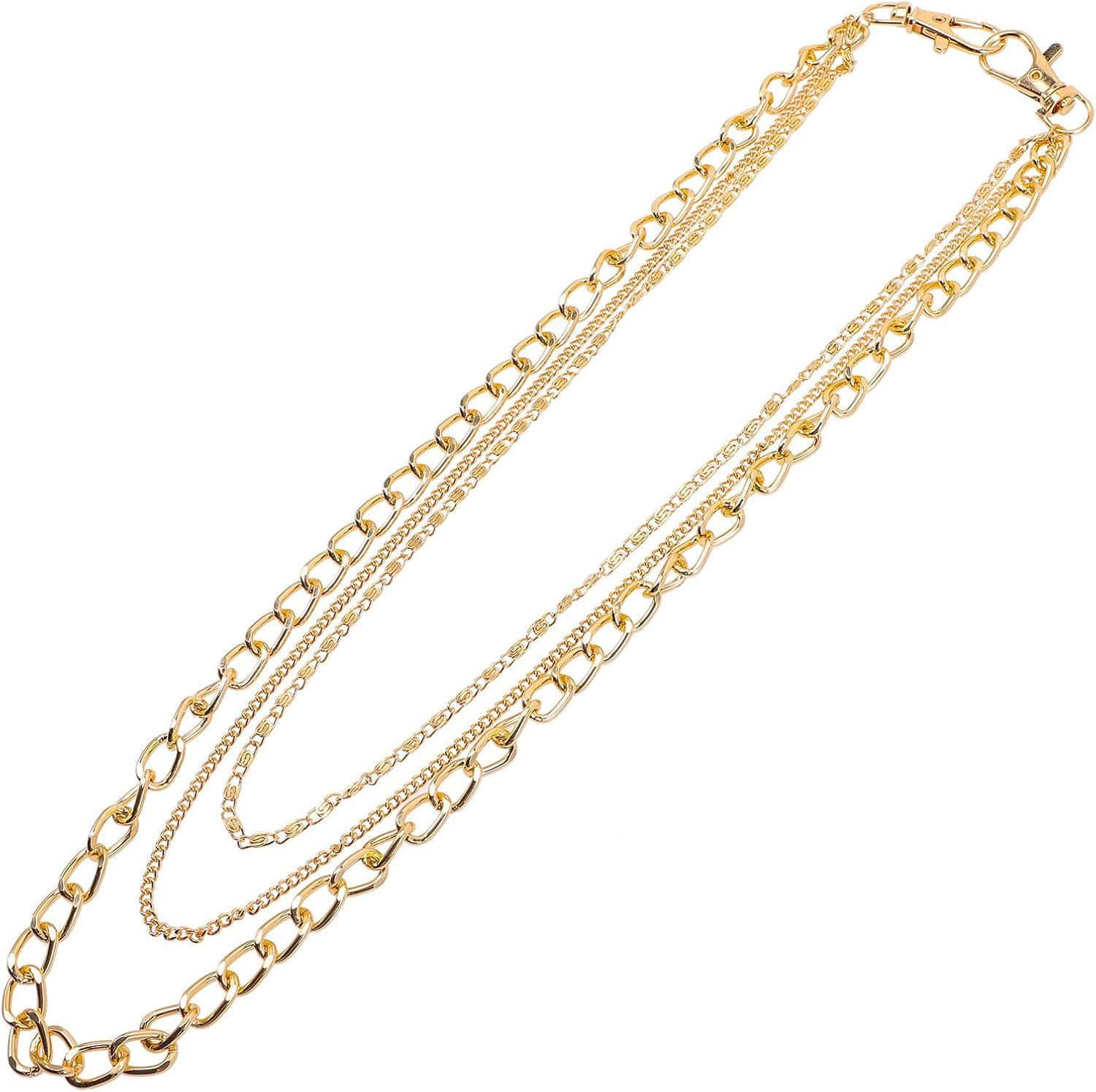 Outanaya 2Pcs Unisex Metal Pants Chain Gold Color Punk Style Wear-Resistant Hanging Chain Decorative Jeans Accessory for Men and Women Casual Pants image number 4