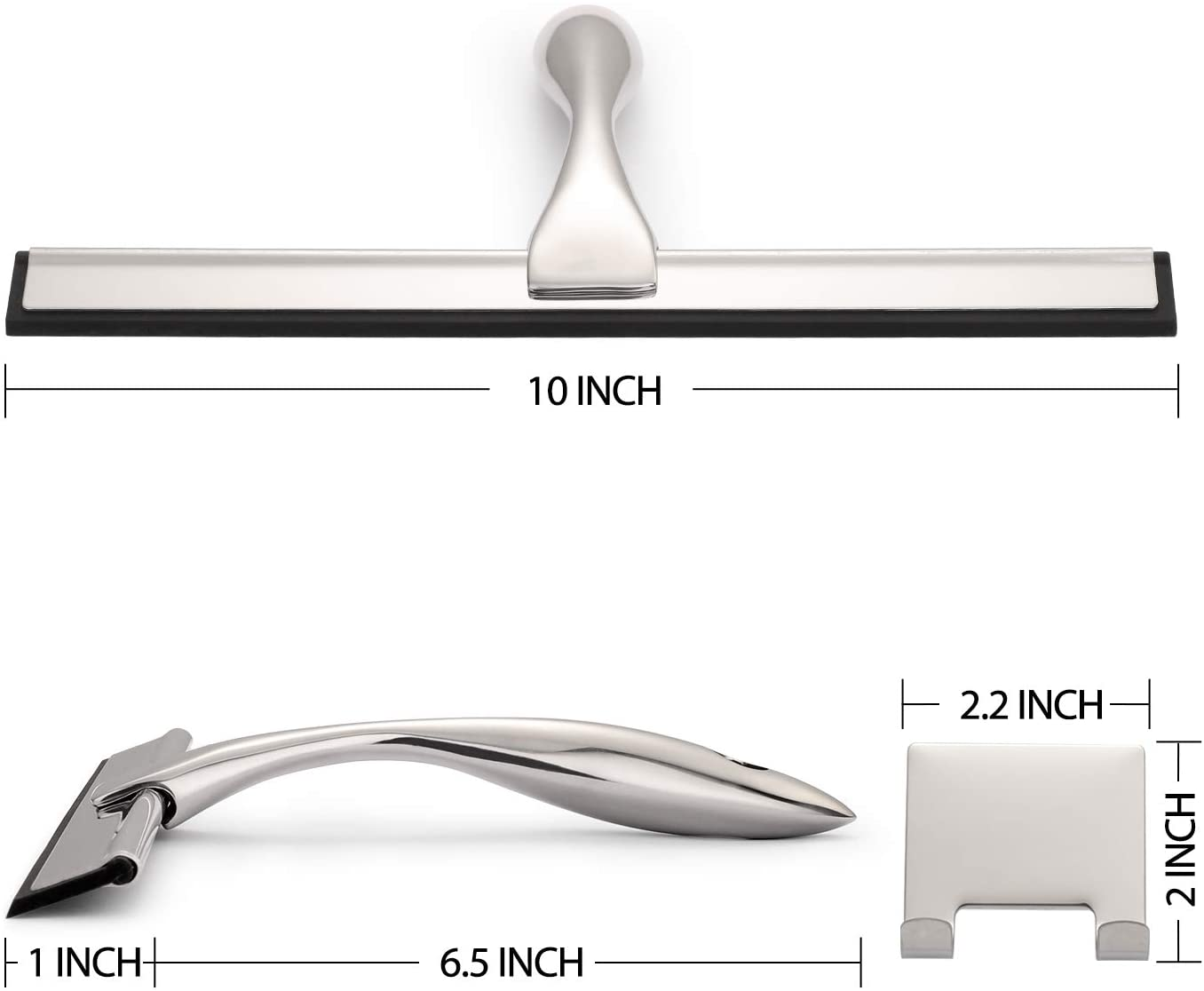 Hiware All-Purpose Shower Squeegee for Shower Door Bathroom Window and Car Glass - 10 Inches image number 2