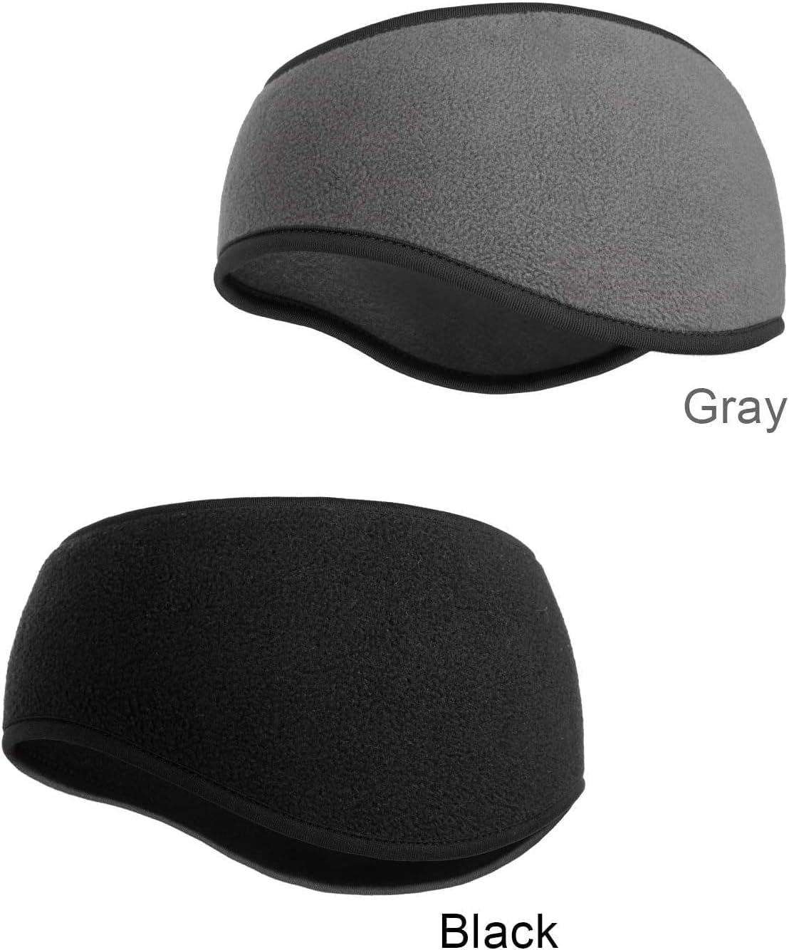 SAVITA 2 Pack Ear Warmers Headband Stretchy Ear Covers Sweatband Ski Winter Headband Earmuff Workout Headbands Moisture Wicking Thermal Sport Headbands for Women Man Girls - Sky Blue And Orange image number 4