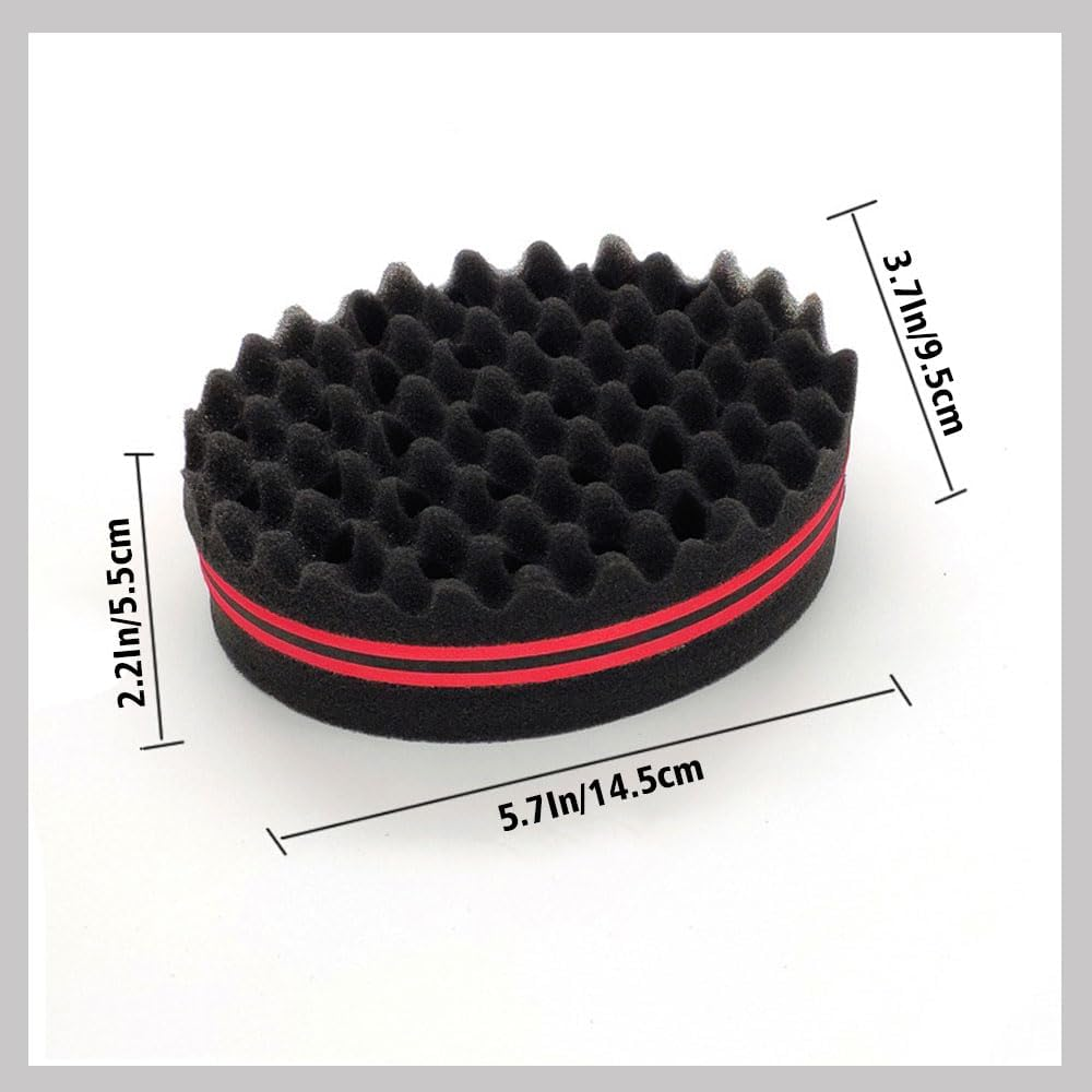 Wave Barber Hair Brush Curl Brush Sponge Twist Curl Coil Magic Tool for Dreads Afro Locs Black Red image number 3