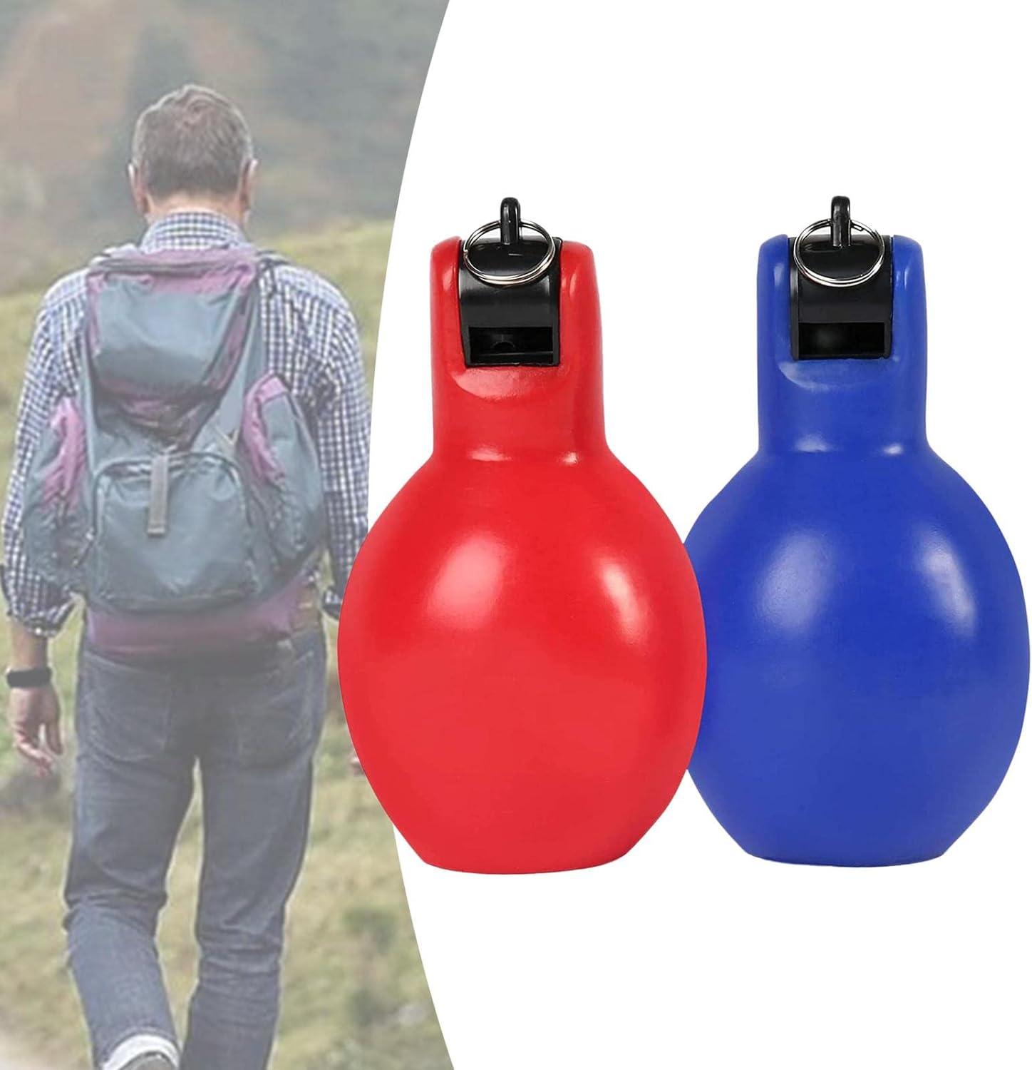 Portable Squeeze Whistle, Outdoor Sports Loud Sound Gift Equipment PVC for Hiking - Orange image number 4