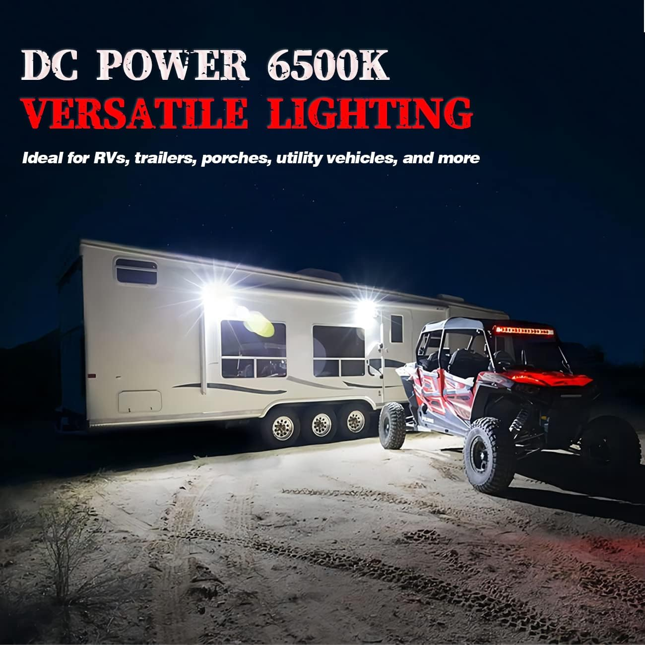 Chelhead RV Exterior Lights, 12V DC Low Current Led RV Porch Light Aluminum Base Led Scene Lighting Compatible with RV Camper Trailers Porches Towing 5Th Wheels Utility Vehicles - White Housing image number 5