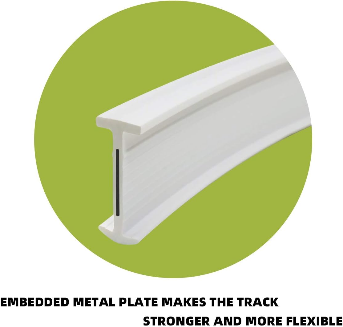 Kxlife Flexible Bendable Curtain Track, Curved Ceiling Track for Curtains, Room Divider Track System (20 Ft) image number 4