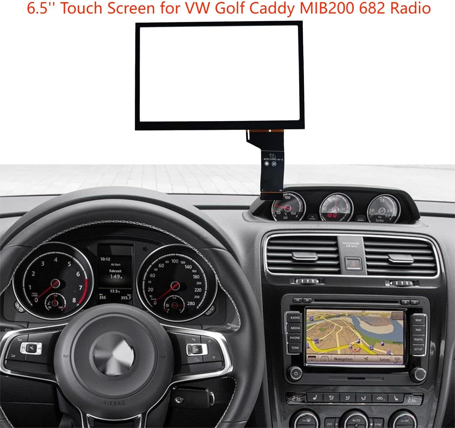 6.5" Replacement Touch Screen Digitizer Multimedia Navigation Fit for VW Magotan B7 Scirocco Golf 6R Polo Tiguan CC GLI GTI Jetta Passat Replaced OE# MIB200 5C0035684 5C0035680 MIB STD2 image number 4