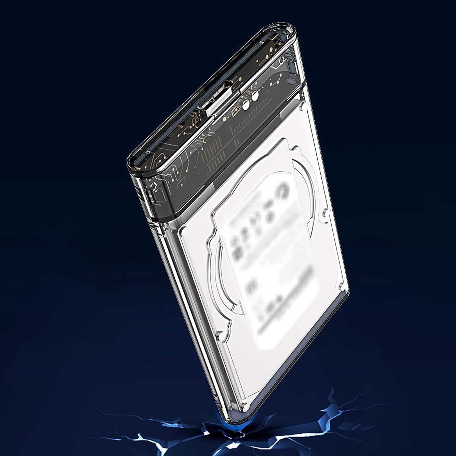 Tunghey 2Pack 2.5'' External Hard Drive Enclosure USB 3.0 to SATA III Tool Free Clear External Hard Drive Case for 7Mm/9.5Mm 2.5 Inch SSD HDD with UA-SP (Black and Gray) image number 6