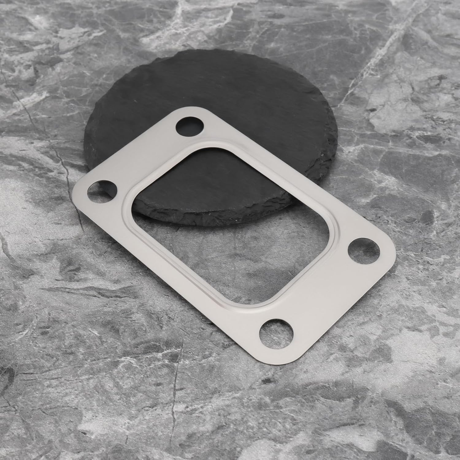 SG Store 2Pcs 4 Holes Turbo Inlet Manifold Gasket Stainless Steel Flange Gasket T3 Metal Gt30 Gt35 T35 T38 Compatible with Garrett T3 Turbocharger Turbo Manifold image number 6