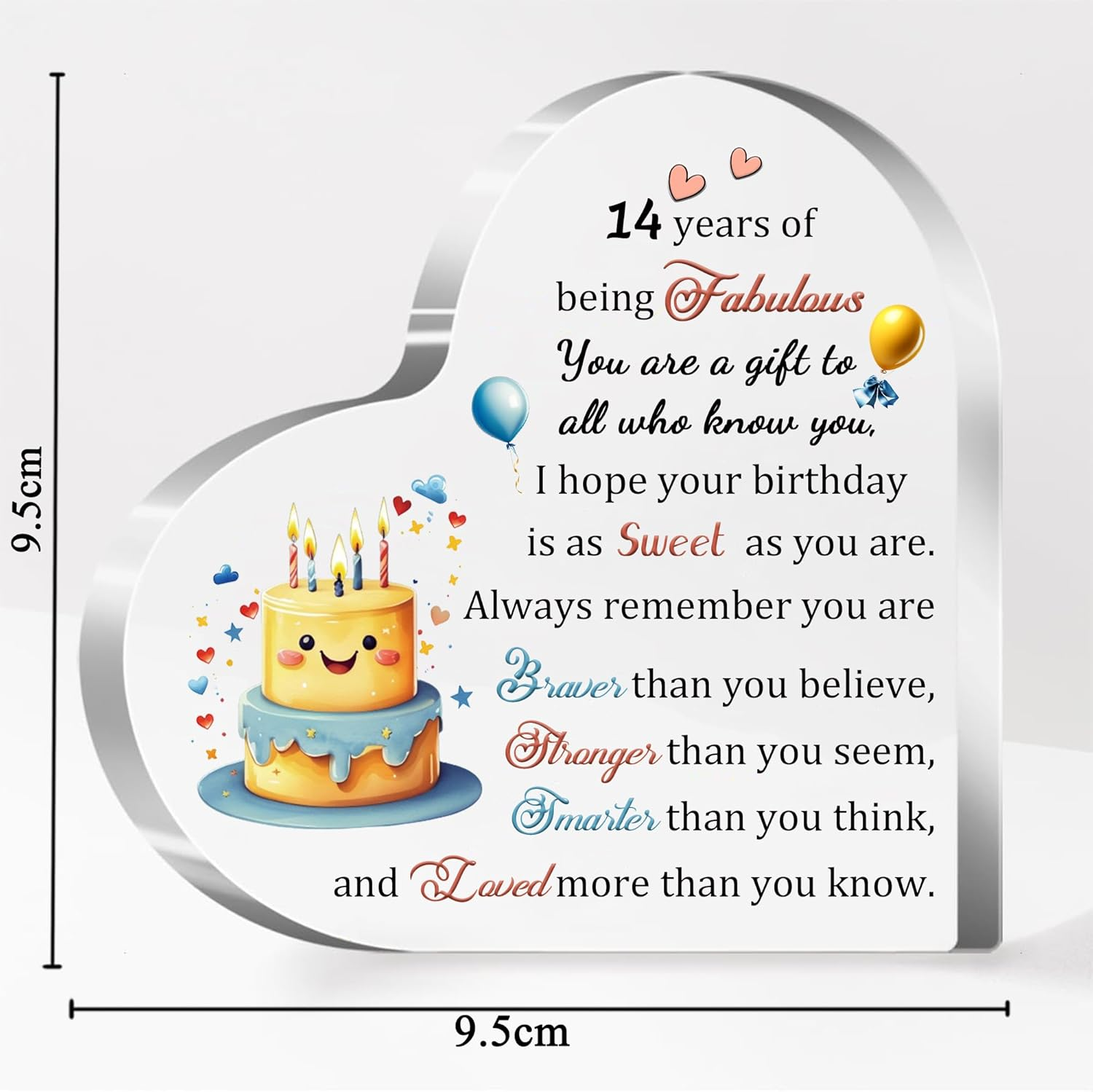 14Th Birthday Her Him Girls Boys Acrylic Plaques 14-Year-Old Inspirational Heart Desk Signs Son Daughter Friends Personalised Teens Happy Fourteenth Birthday Present Idea Appreciate Keepsakes image number 3