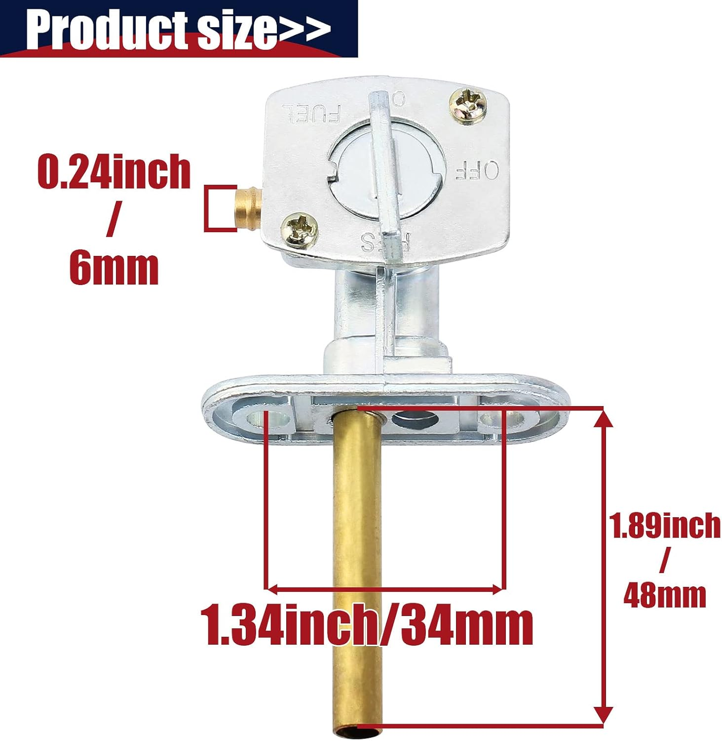 QAZAKY Fuel Gas Tank Petcock Valve Switch Compatible with Suzuki LT80 Quadsport 80 Quadrunner 160 Ozark 250 King Quad 300 LTZ250 LTZ400 LTF250 LTF250F LT160 LT160E LTF160 LTF300 LTF300F LTF4WDX Quad image number 1