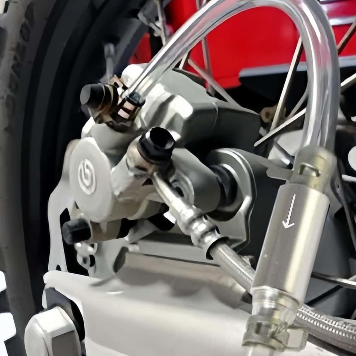 Brake Bleeder Hose One Way Check Valve Tube, Brake Fluid Flushing Bleeding Tool Kit for Car Motorcycle Clutch image number 6