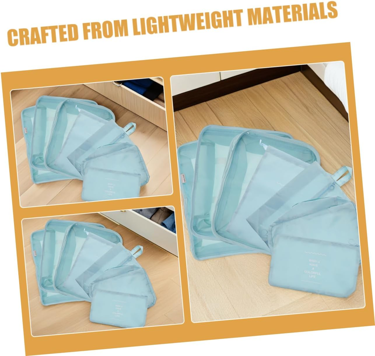 LIFKOME 14Pcs Travel Storage Bag Set Compression Packing Cubes Luggage Packing Organizers Space-Saving Cubes for Travel Shoe Packaging Bag image number 3