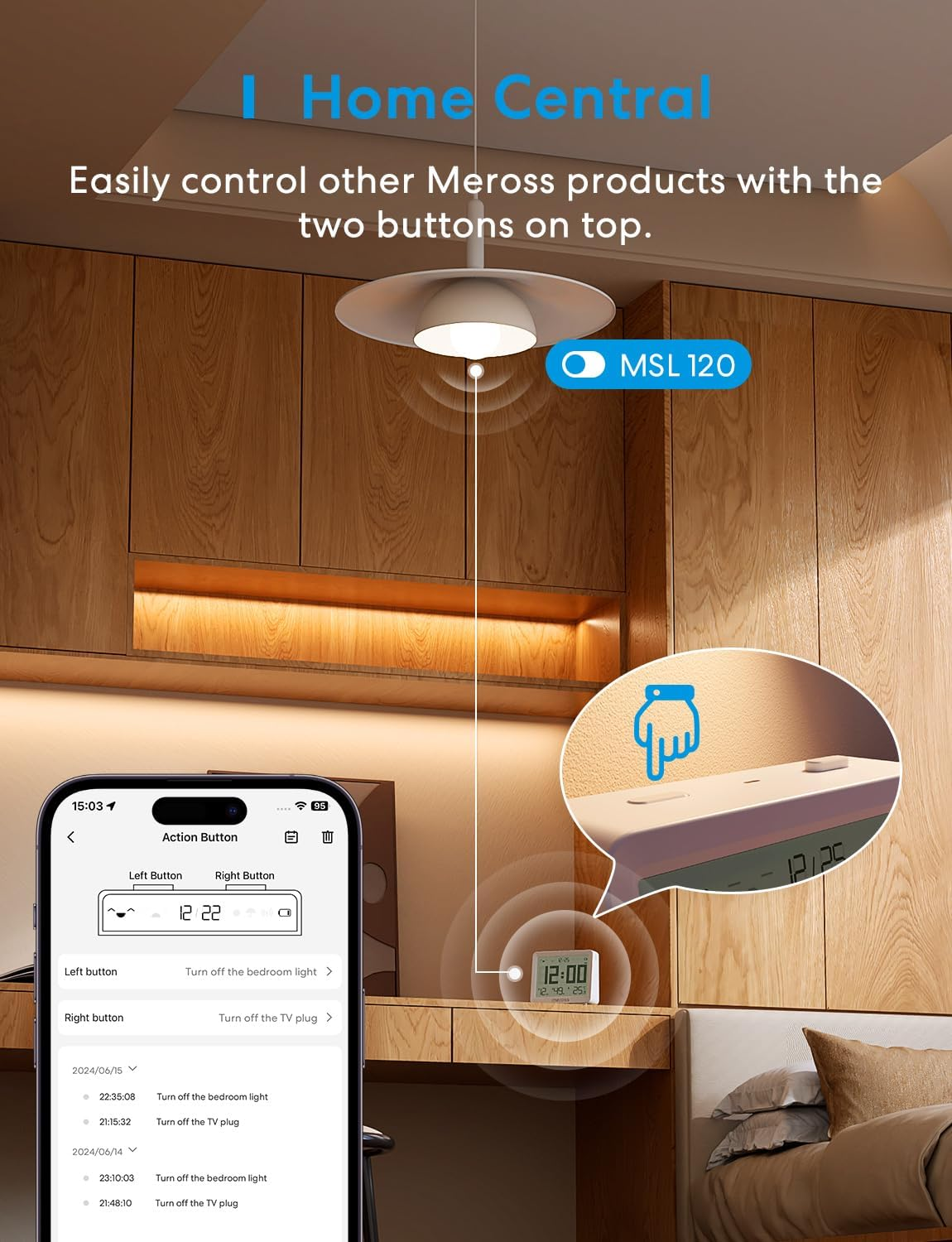 Meross Room Thermometer and Humidity Sensor Kit, Smart Hygrometer Indoor Thermometer, Large 3.7" Display, App Alert, Humidity Meter Compatible with Matter, Homekit, Alexa, Google Home, Hub Required image number 5