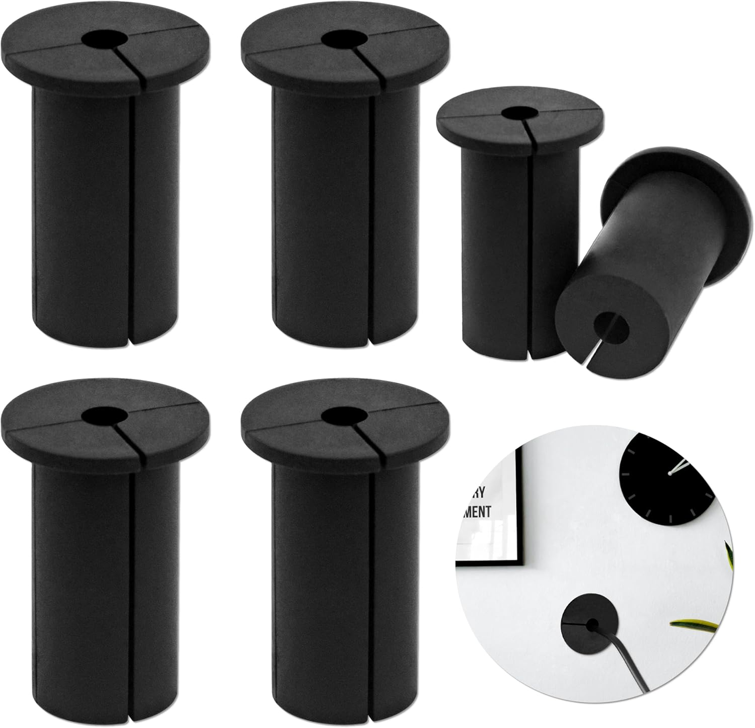 6 Pcs Wall Grommet for Starlink Cable Routing, Silicone Feed through Bushings, Hole Cover Compatible with Starlink Mount for Protecting Cords (Black) image number 5